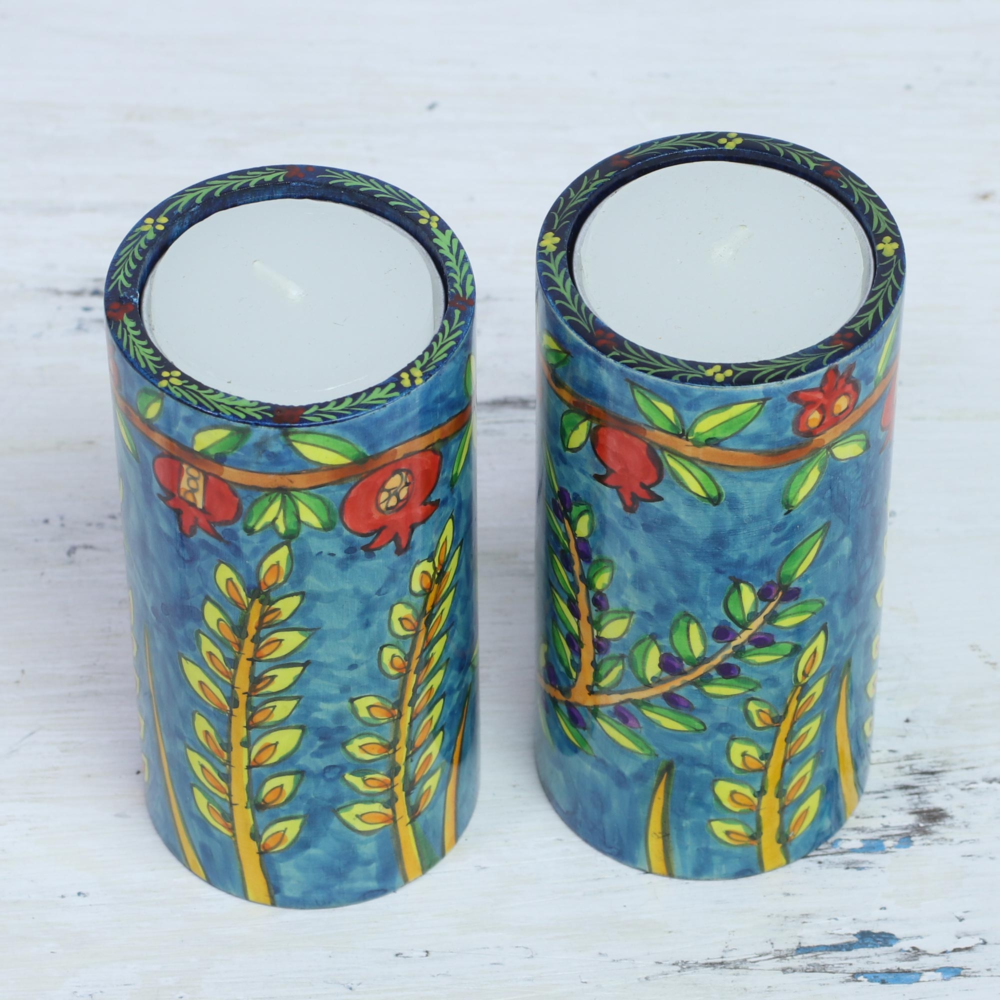 Premium Handcrafted Nature-Themed Wood Tealight Holders from India
