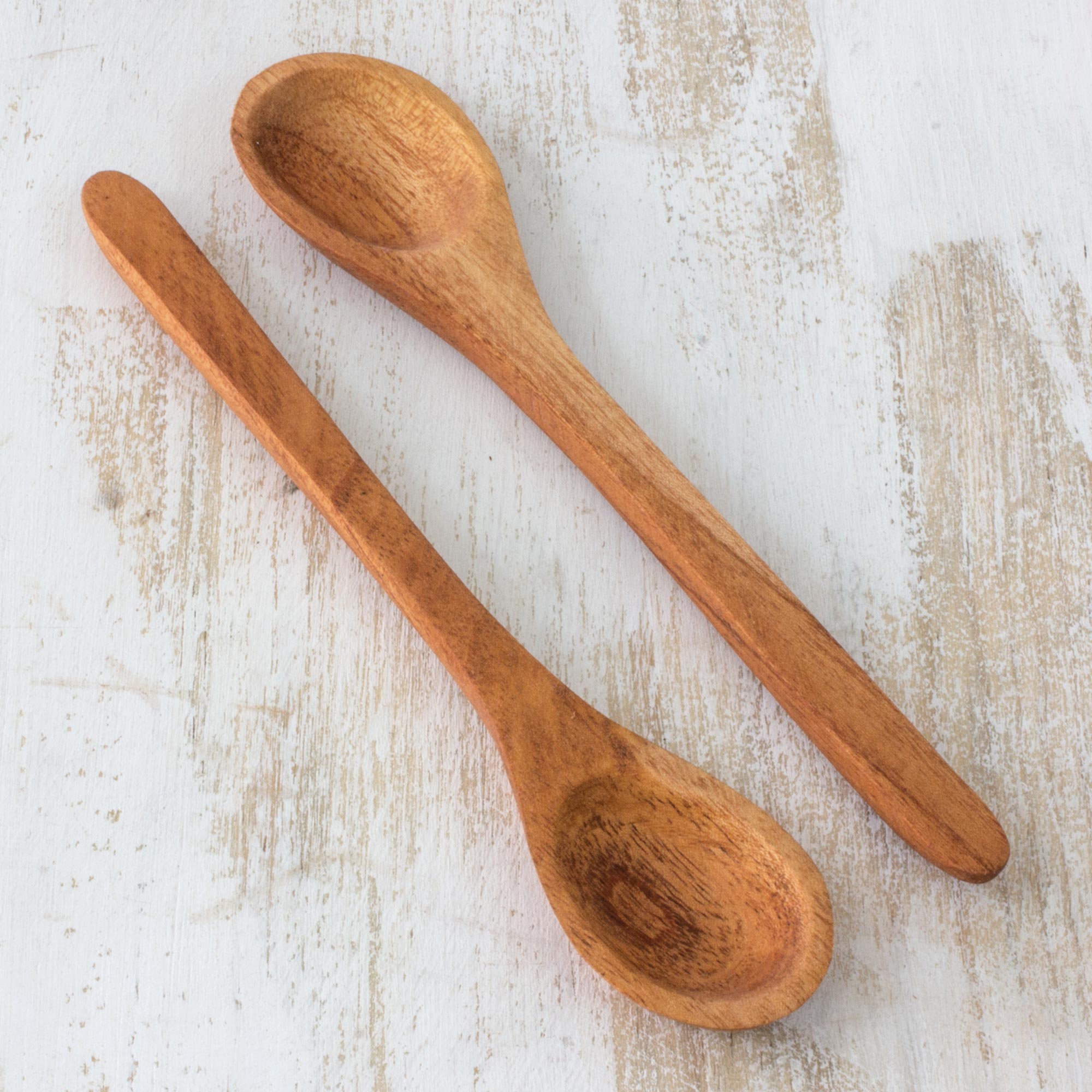 Premium Handcrafted Cedar Wood Serving Spoons - Eco-Friendly Set of 2