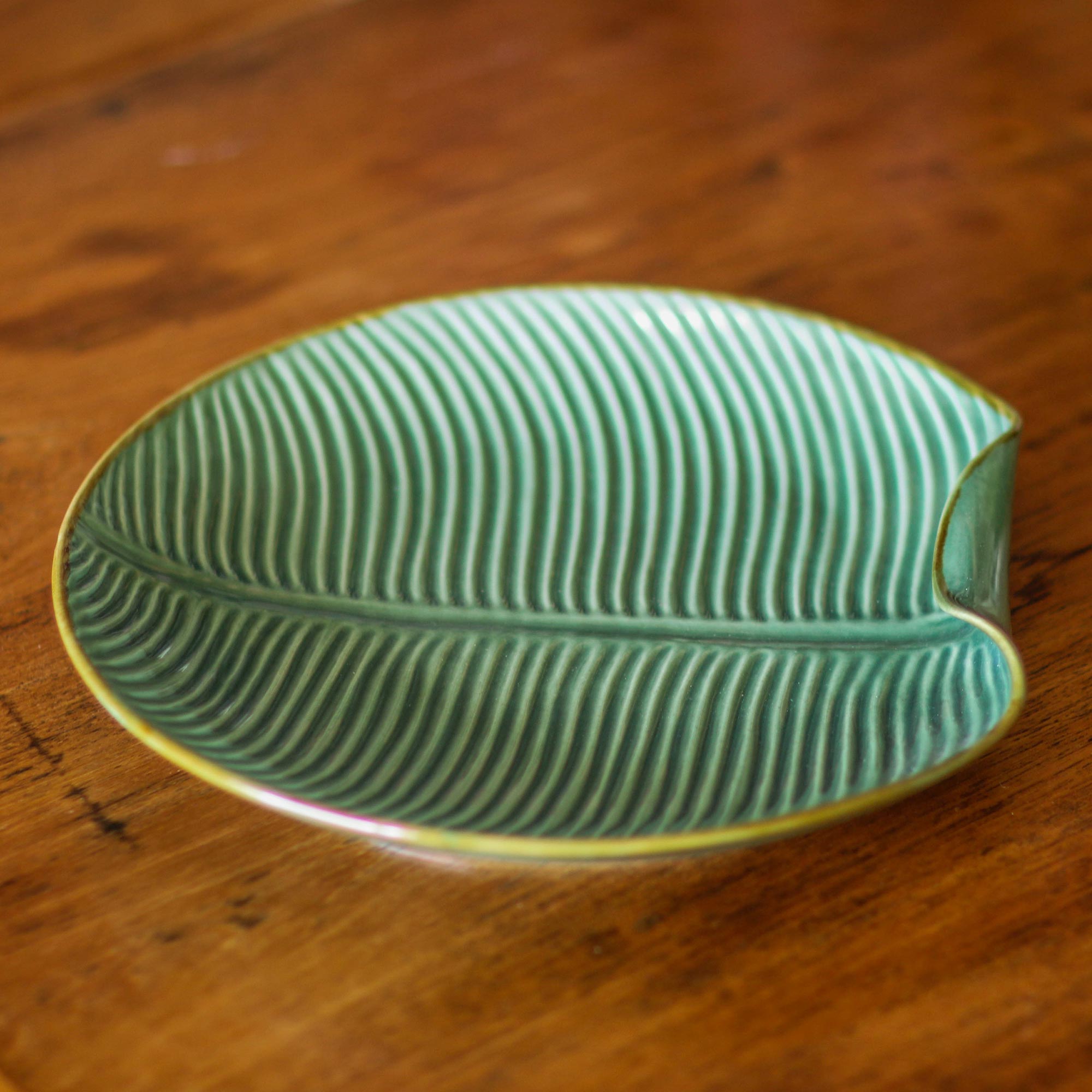 Premium Banana Vibes Ceramic Leaf Plate - Handcrafted in Bali