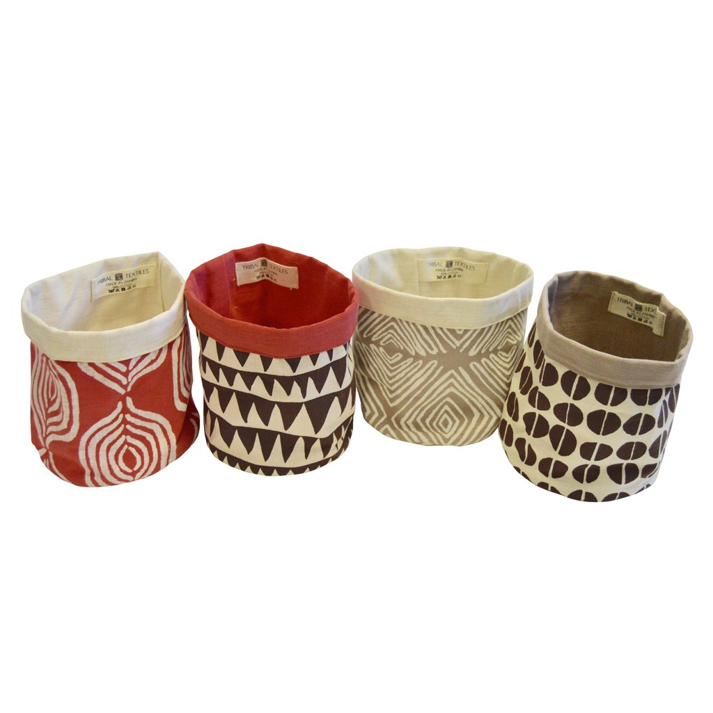 Premium Tribal Textiles Hand-Painted Storage Bin