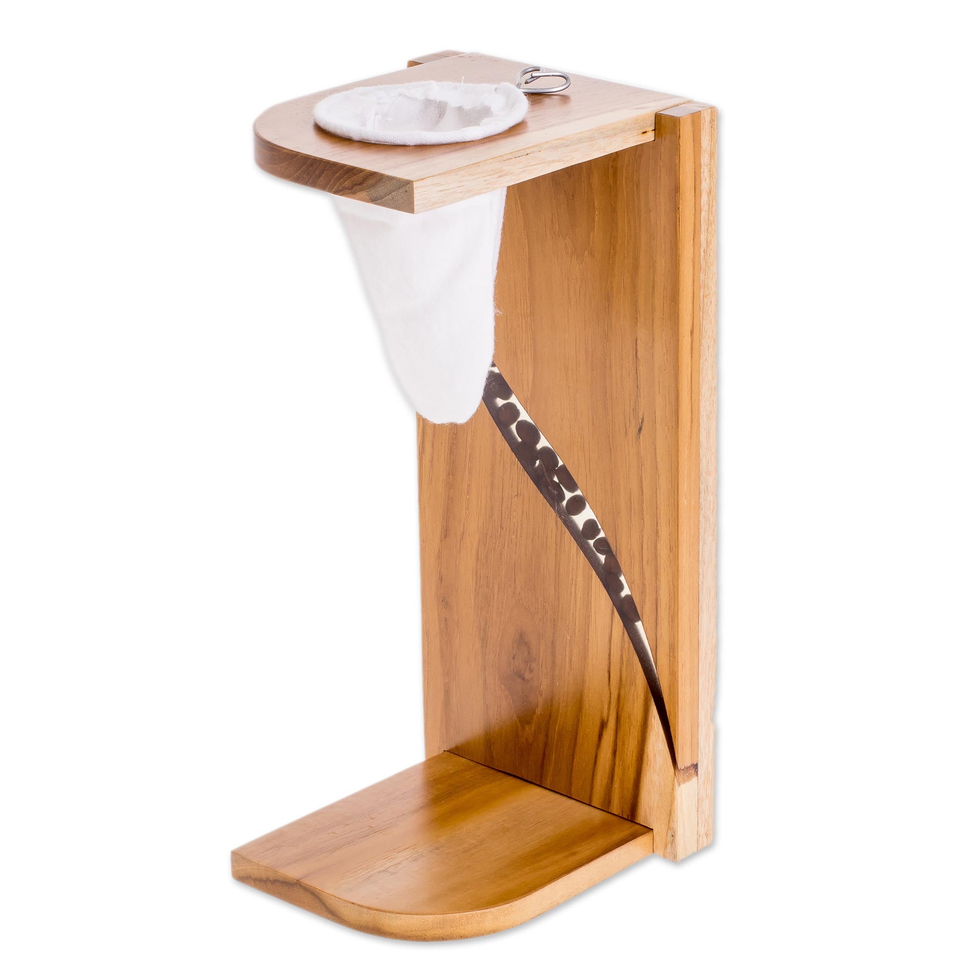 Premium Costa Rica-Style Teak Wood & Coffee Bean Drip Coffee Stand