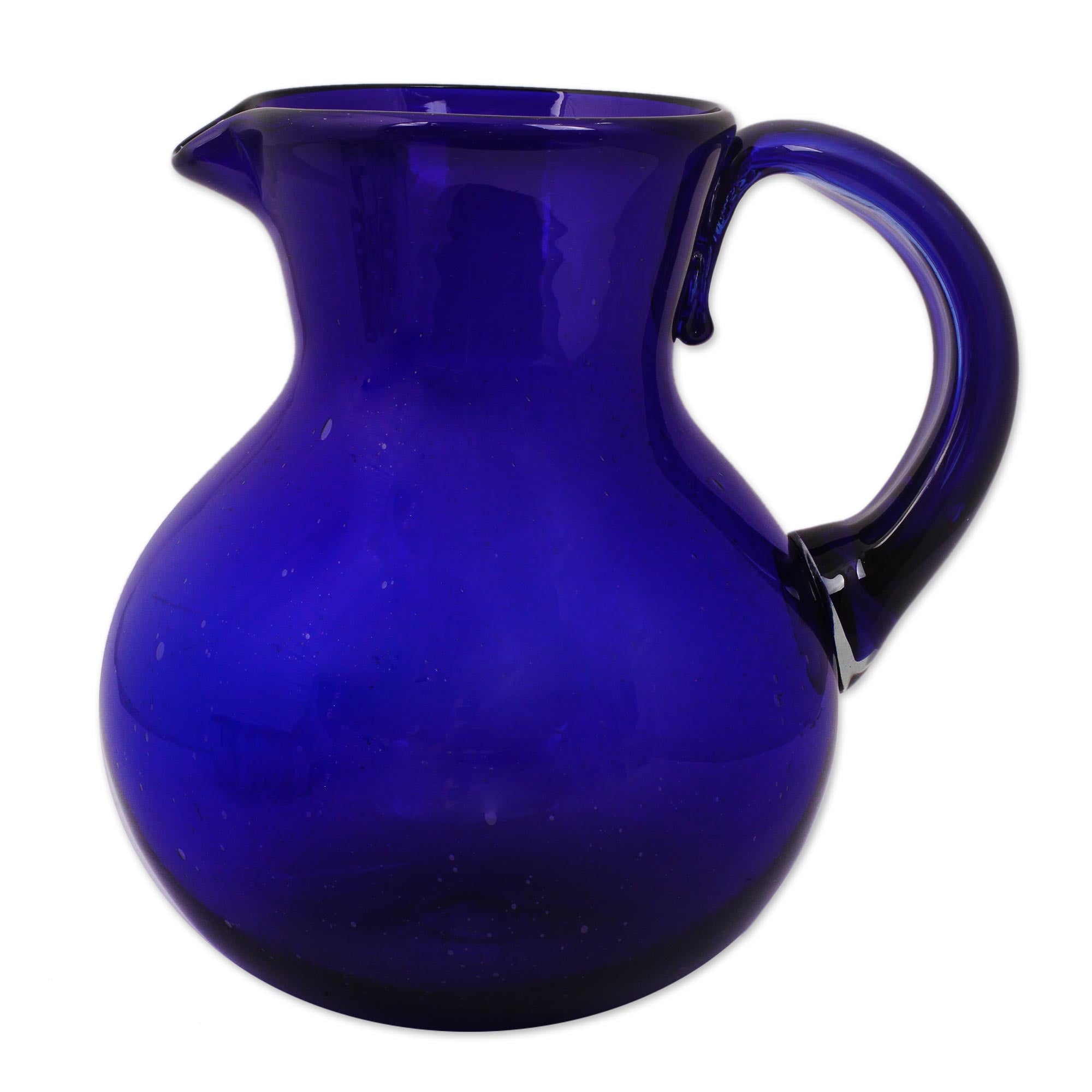Premium Handblown Cobalt Glass Pitcher - Ultimate Serveware for Refreshing Drinks
