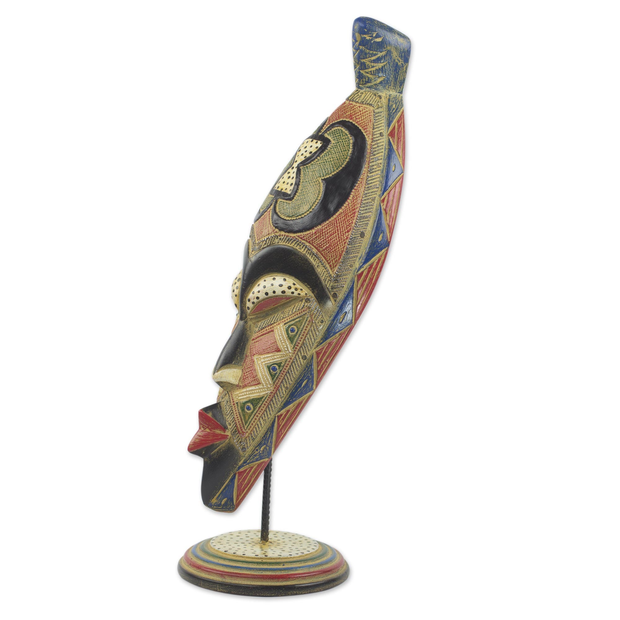 Premium Handcrafted African Sese Wood Mask - Unity & Strength Art Piece