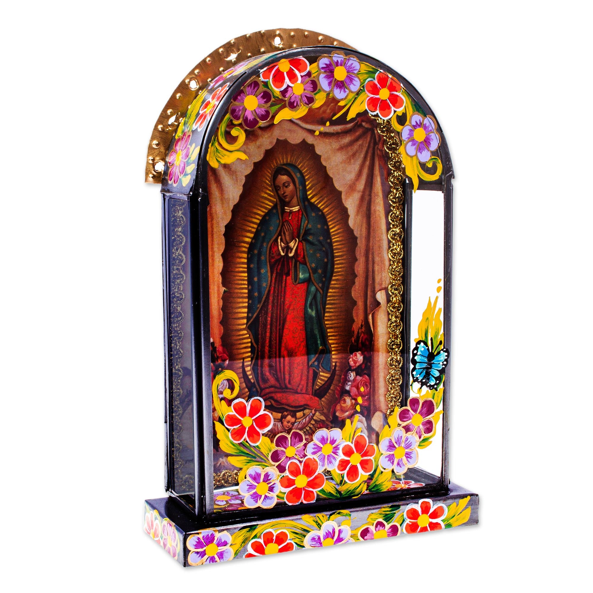 Premium Handcrafted Virgin Mary Wall Niche - Folk Art Decor