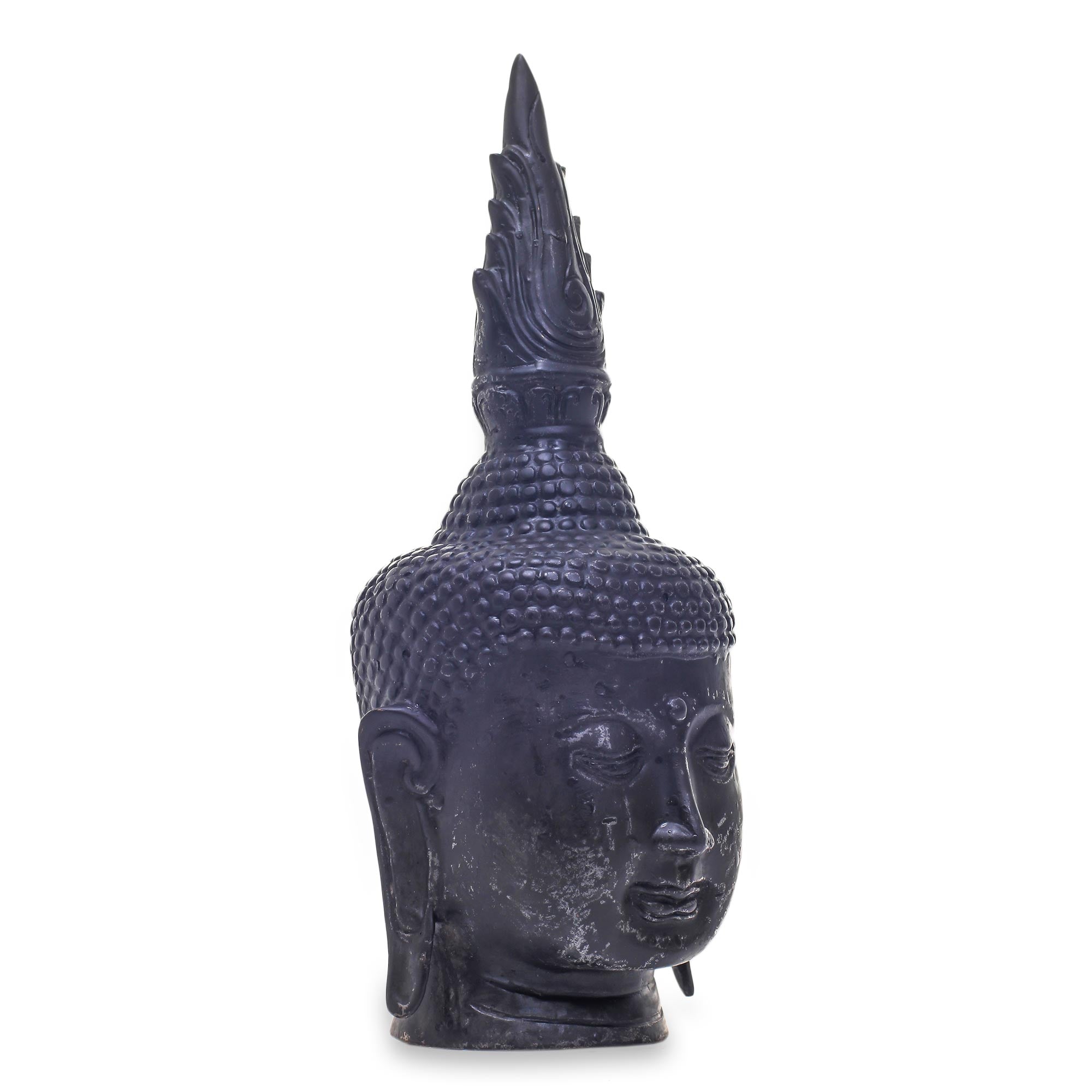Premium Antiqued Bronze Buddha Head Sculpture – Handcrafted in Bali