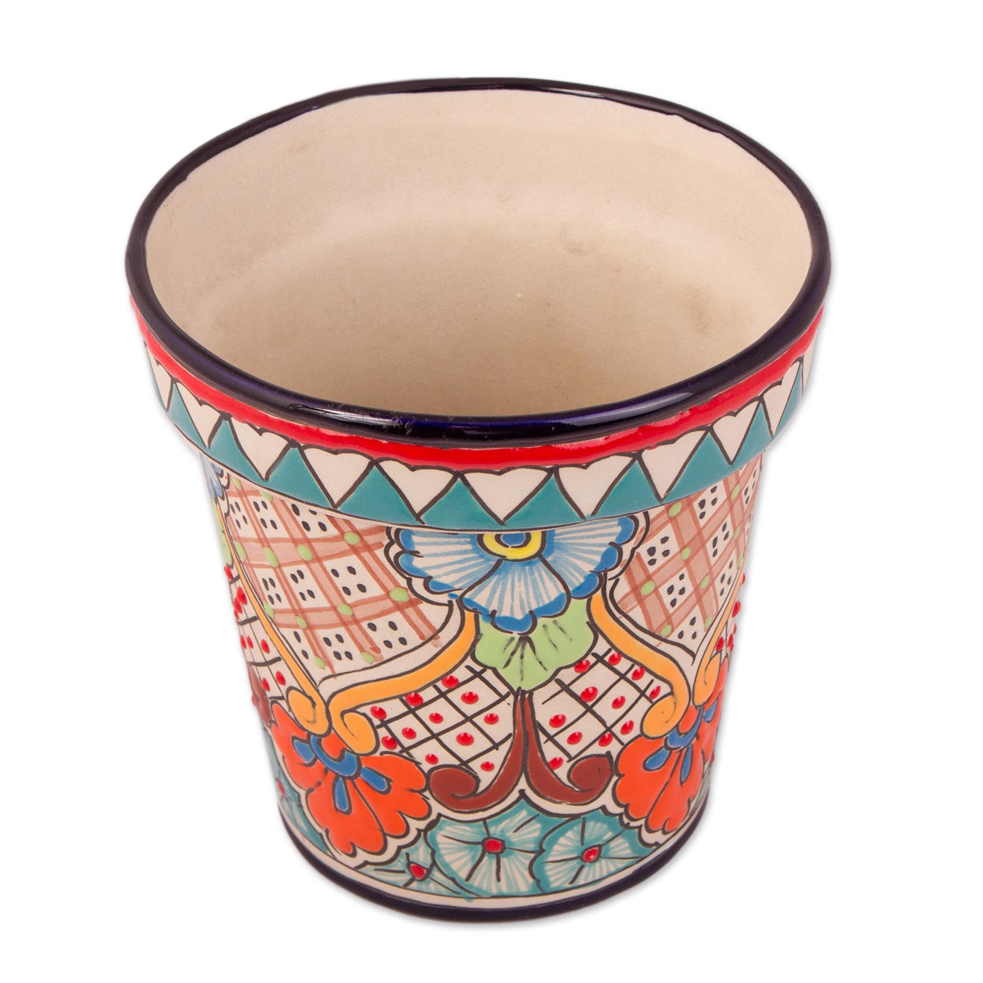 Premium Talavera Style Floral Ceramic Planter – Vibrant 6.5 Inch Garden Pot