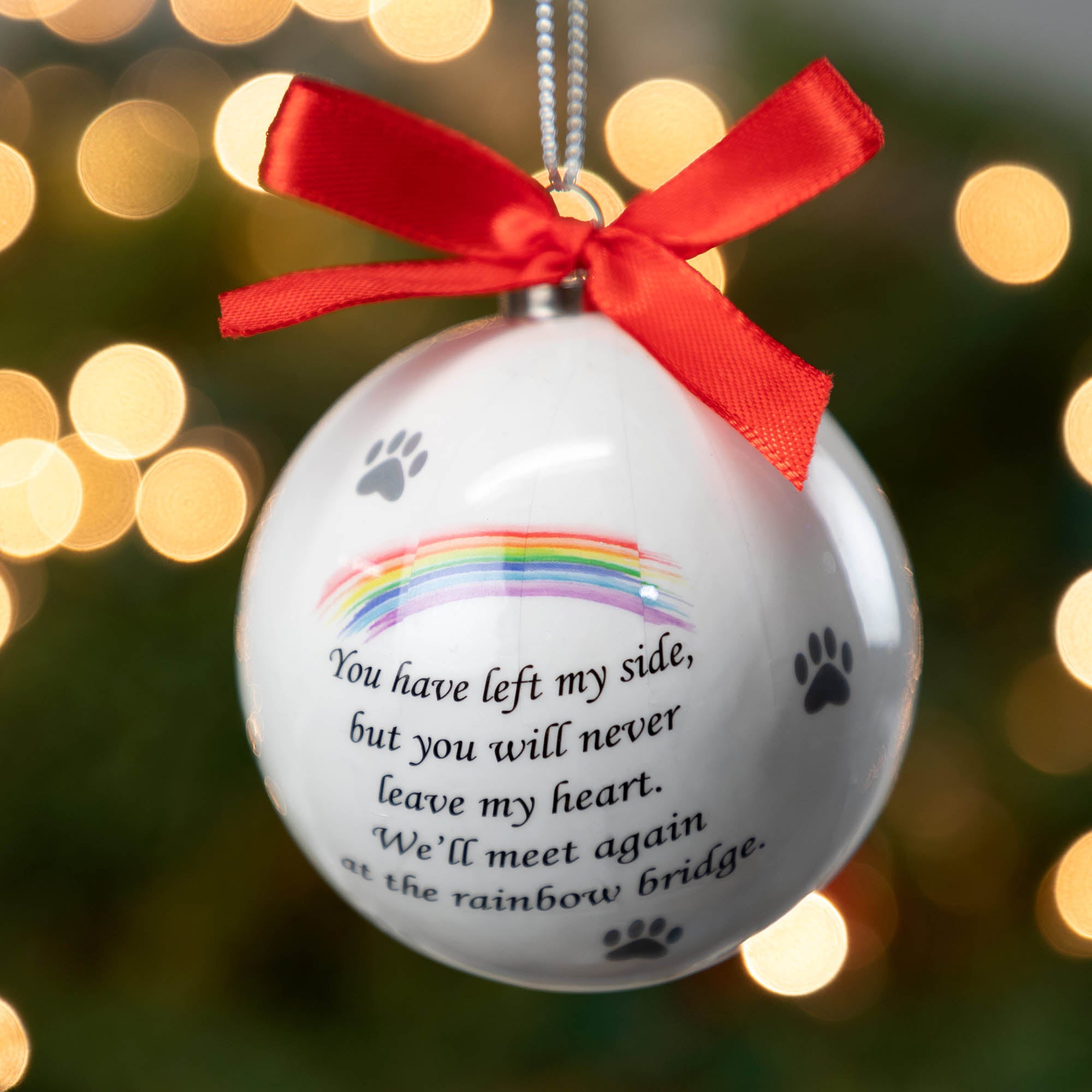 Premium Memorial Rainbow Bridge & Paws Keepsake Ornament