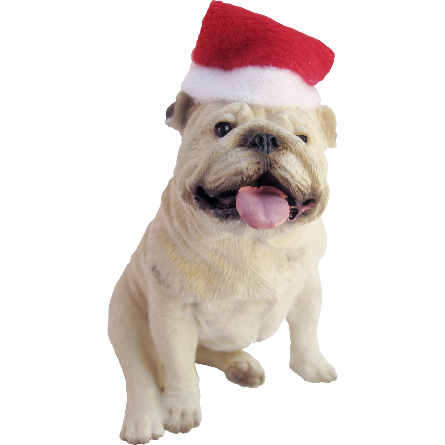 Premium Hand-Painted White Bulldog Christmas Ornament