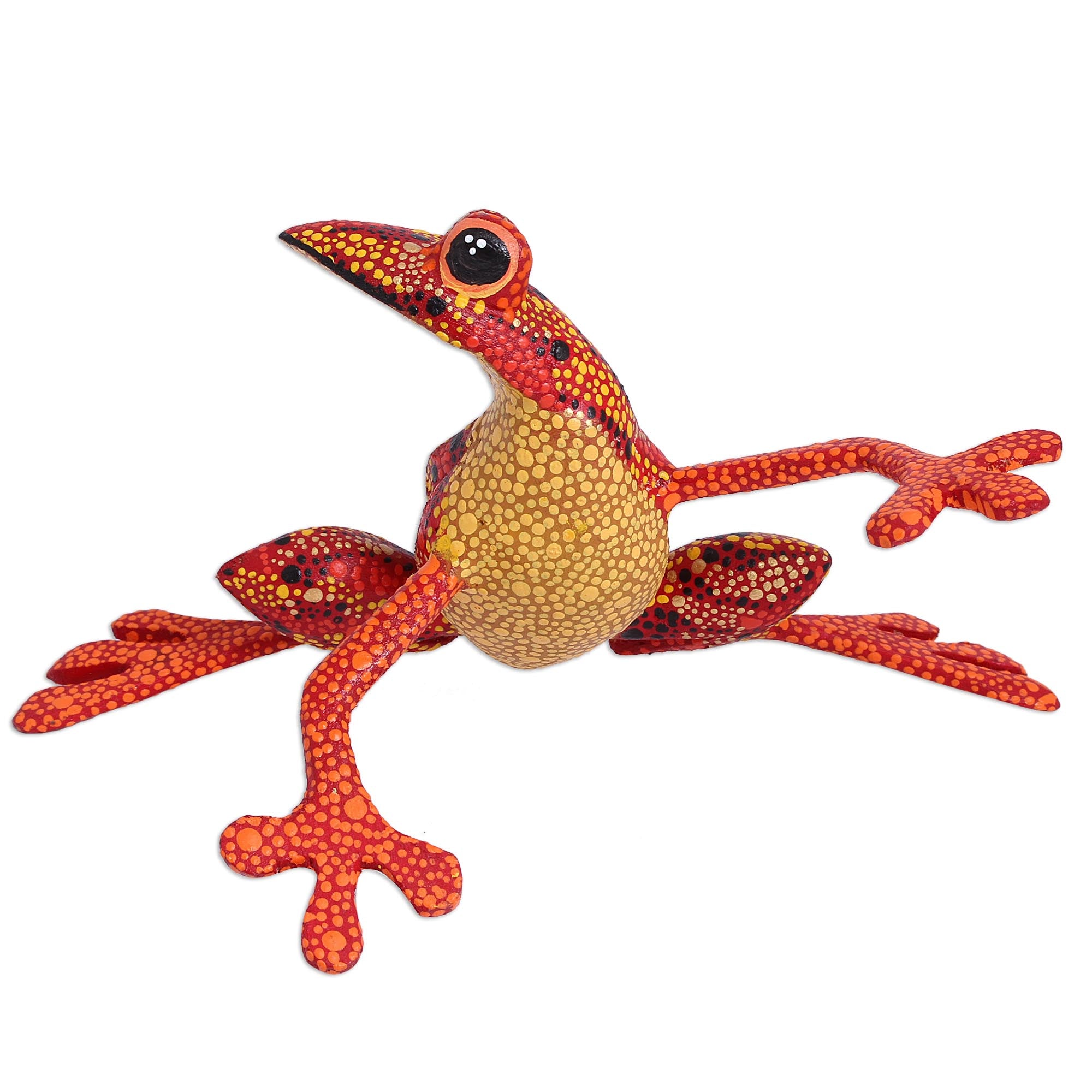Premium Handcrafted Tree Frog Alebrije Sculpture – Mexican Folk Art Decor