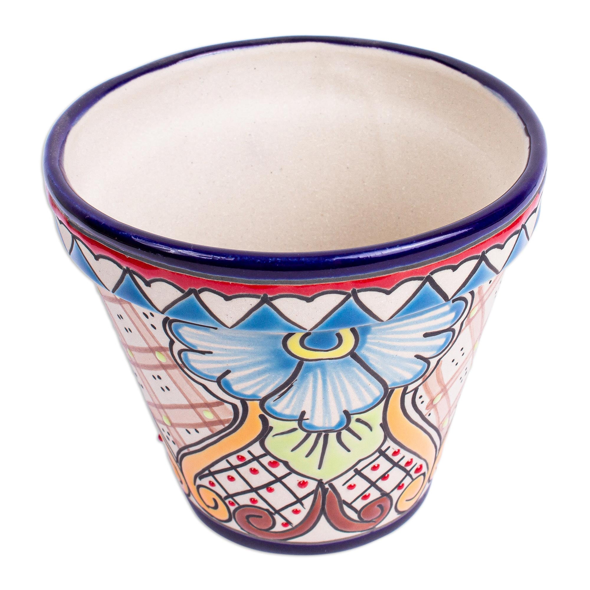 Premium Talavera Style Ceramic Flower Pot - Vibrant Floral Motif for Indoor & Outdoor Decor
