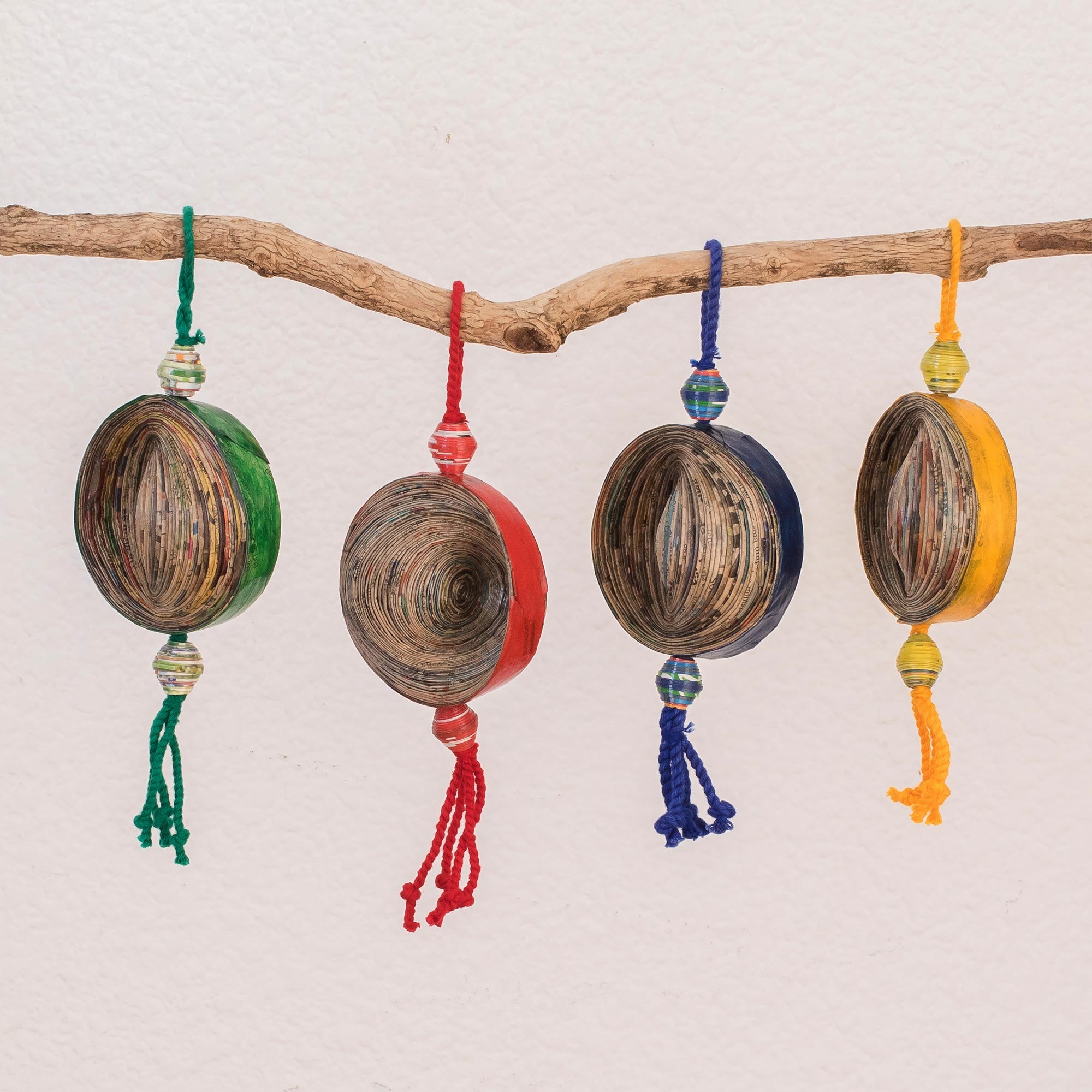 Premium Dancing Cosmos Recycled Paper Ornaments - Set of 4