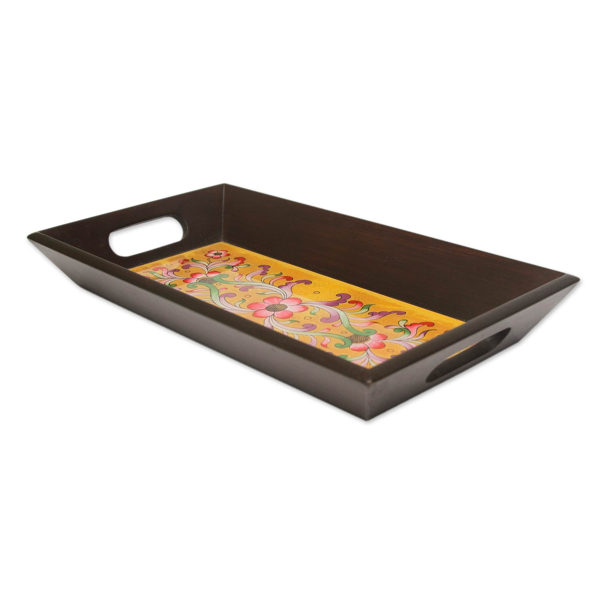 Premium Blushing Blooms Handcrafted Glass Tray
