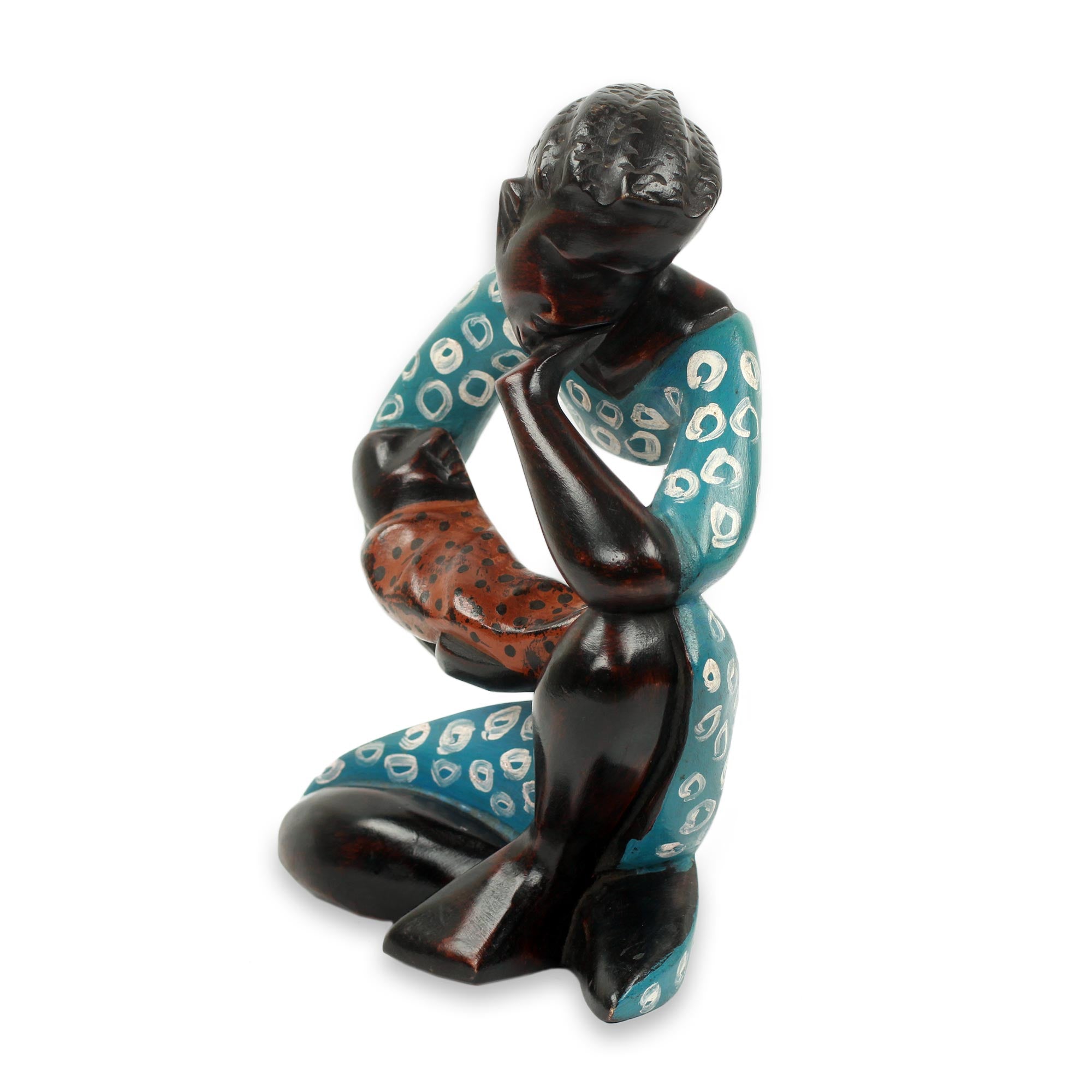 Premium Hand-Carved Mother and Child Wood Sculpture – Modern Art Meets Tradition