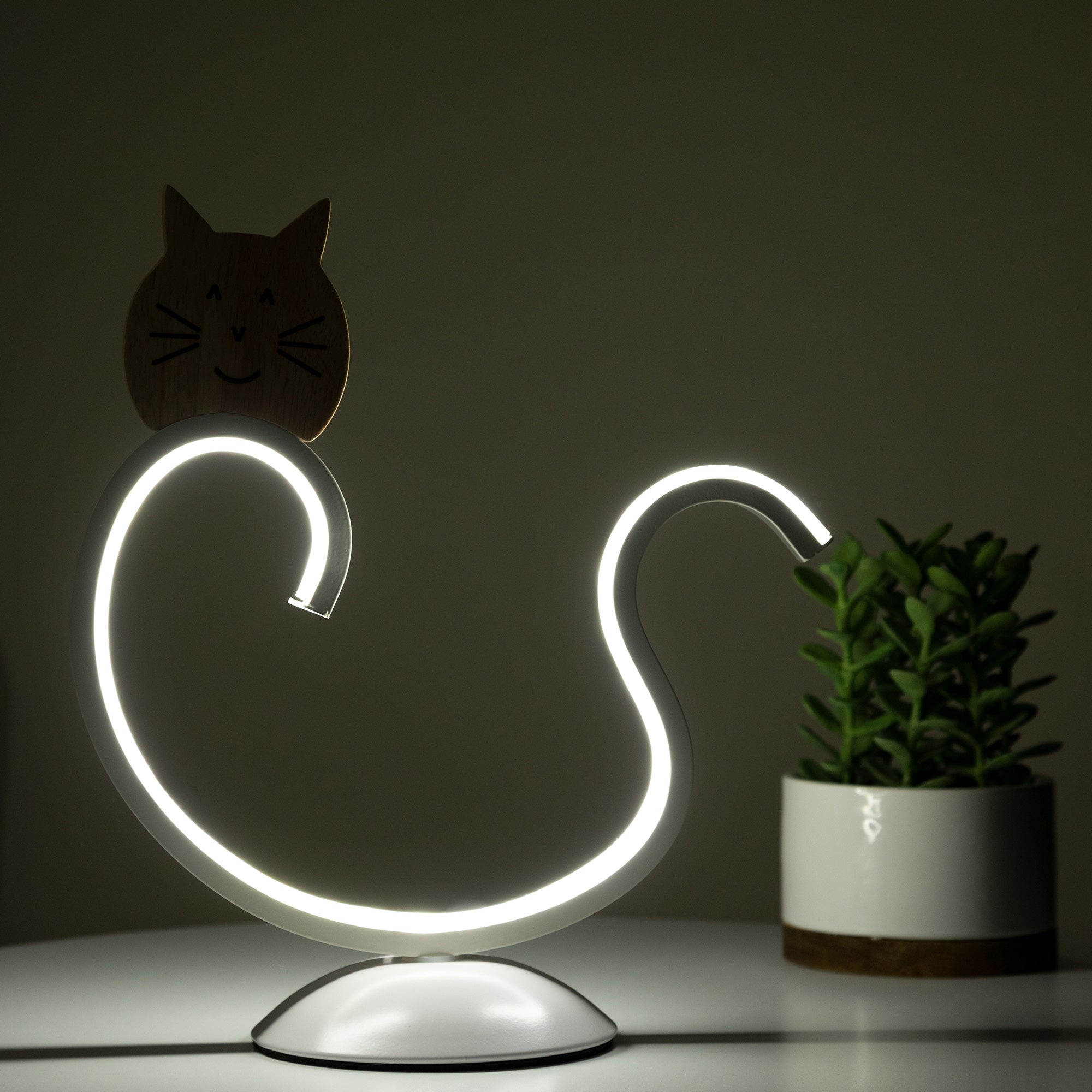 Premium Curvy Kitty Table Lamp - Ultimate Mood Lighting