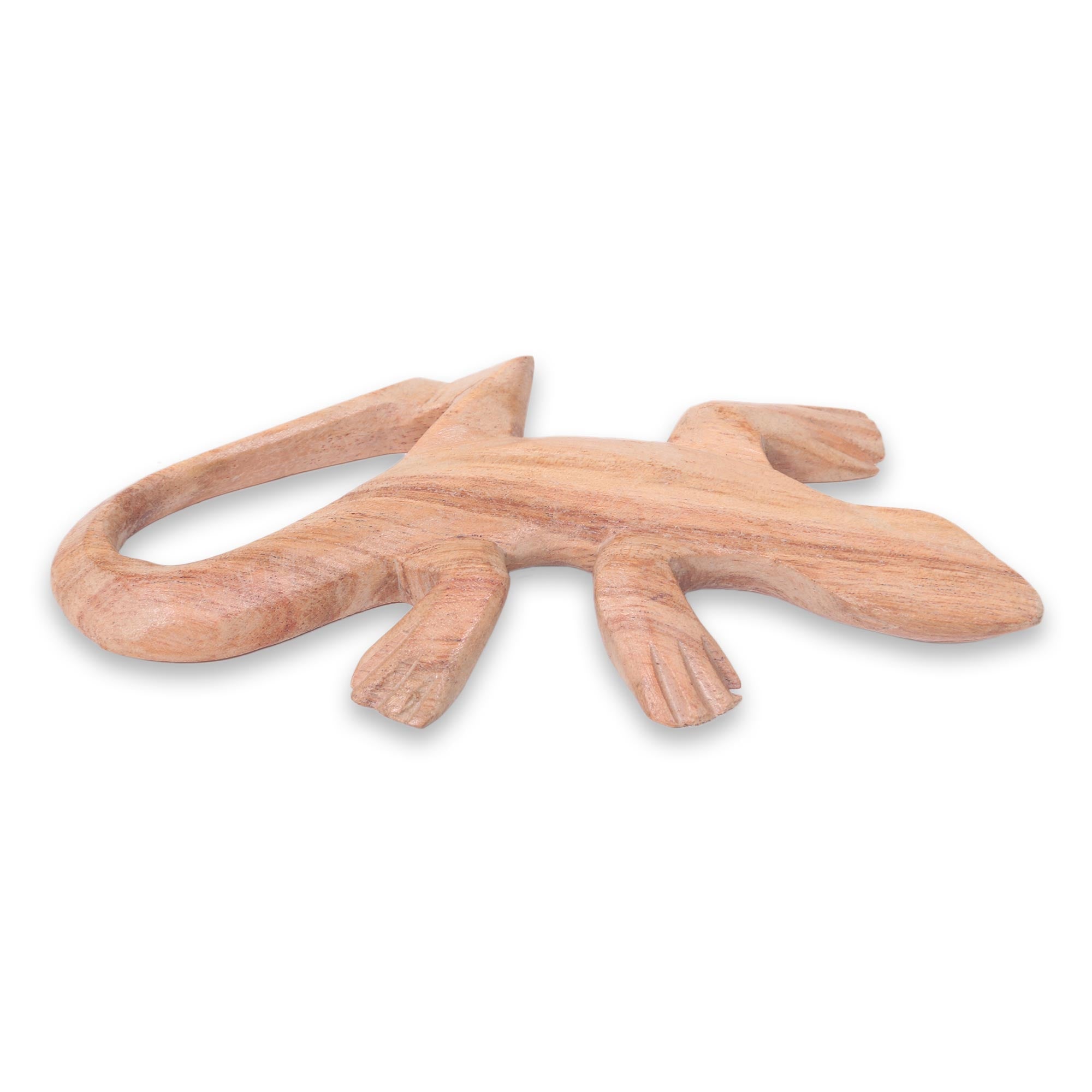 Premium Gecko Dreamer Sculpture - Handcrafted Wood Art