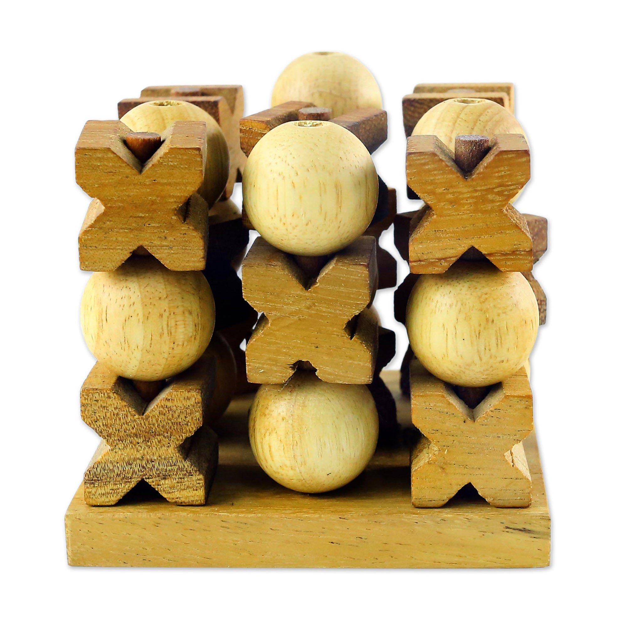 Premium 3D Rain Tree Wood Tic-Tac-Toe Game - Ultimate Family Fun