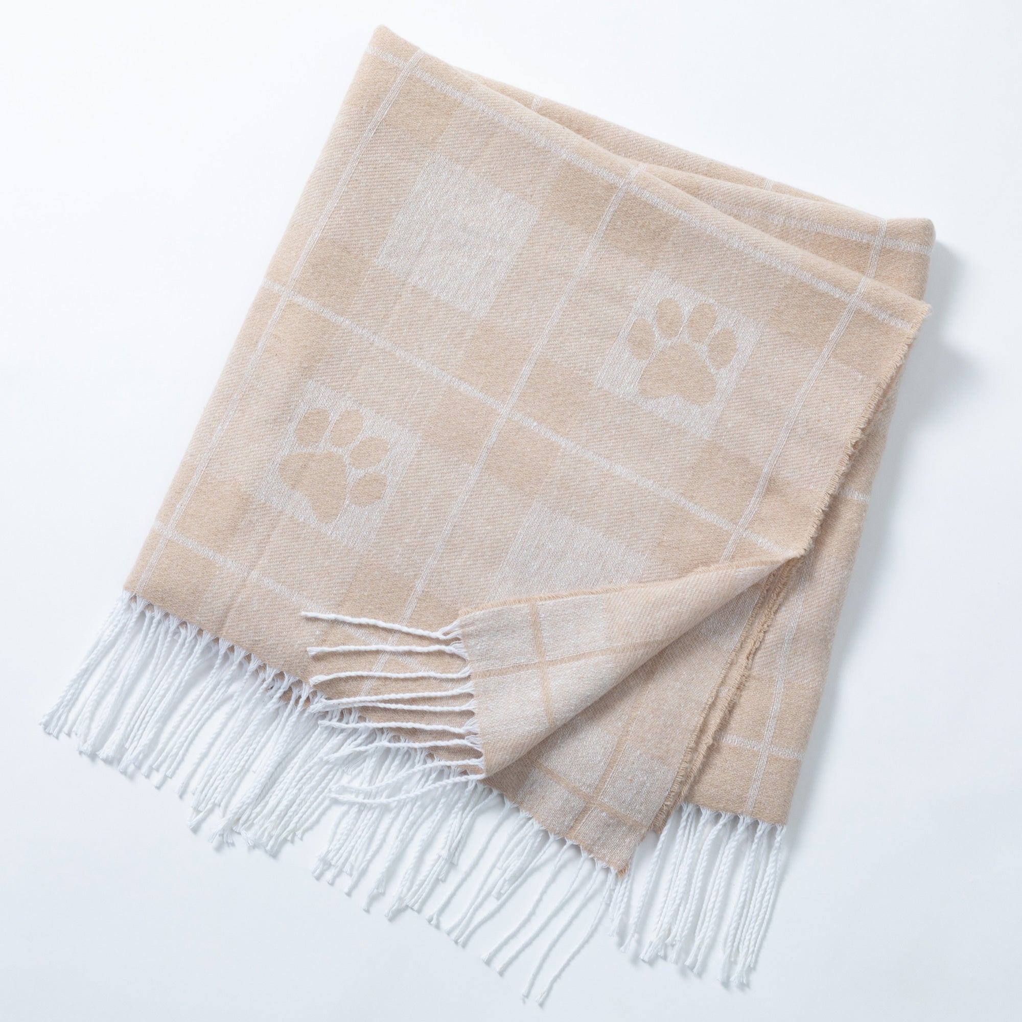 Premium Paw Print Cotton Blend Throw Blanket - Cozy & Stylish 70¡± x 56¡±