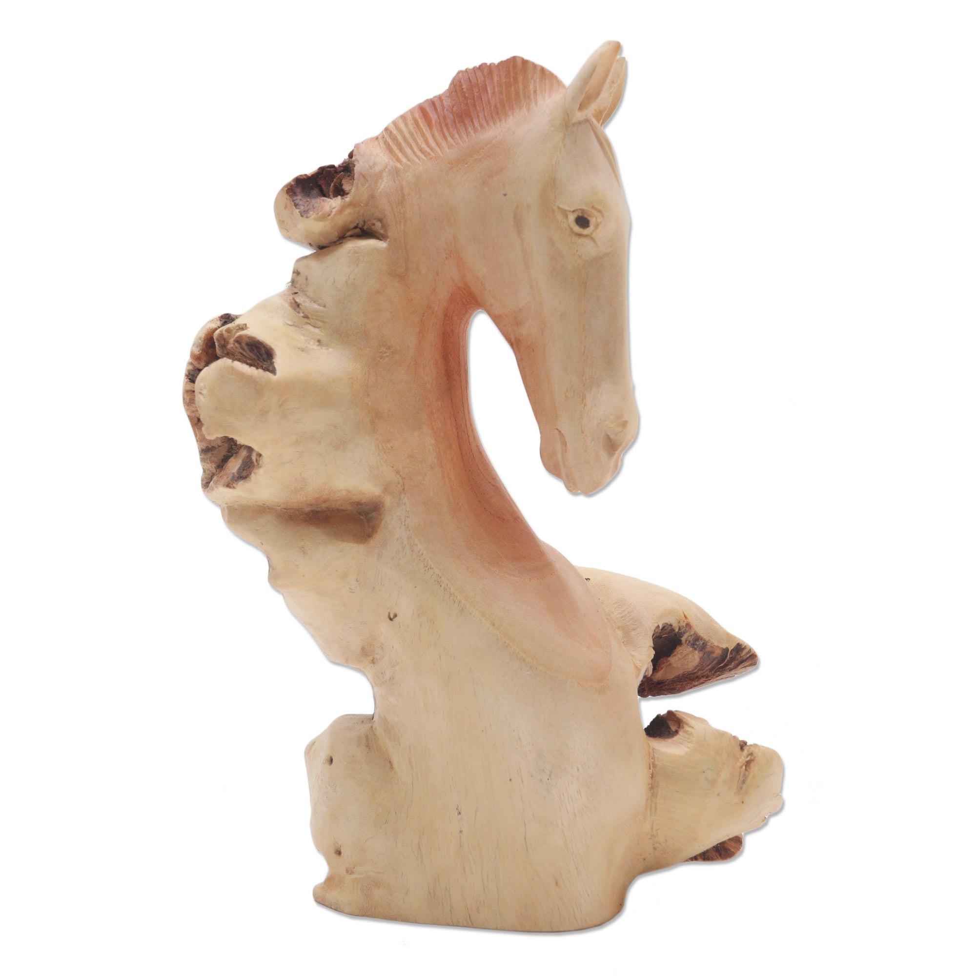 Premium Handcrafted Benalu Wood Horse Head Sculpture - Unique Art Piece