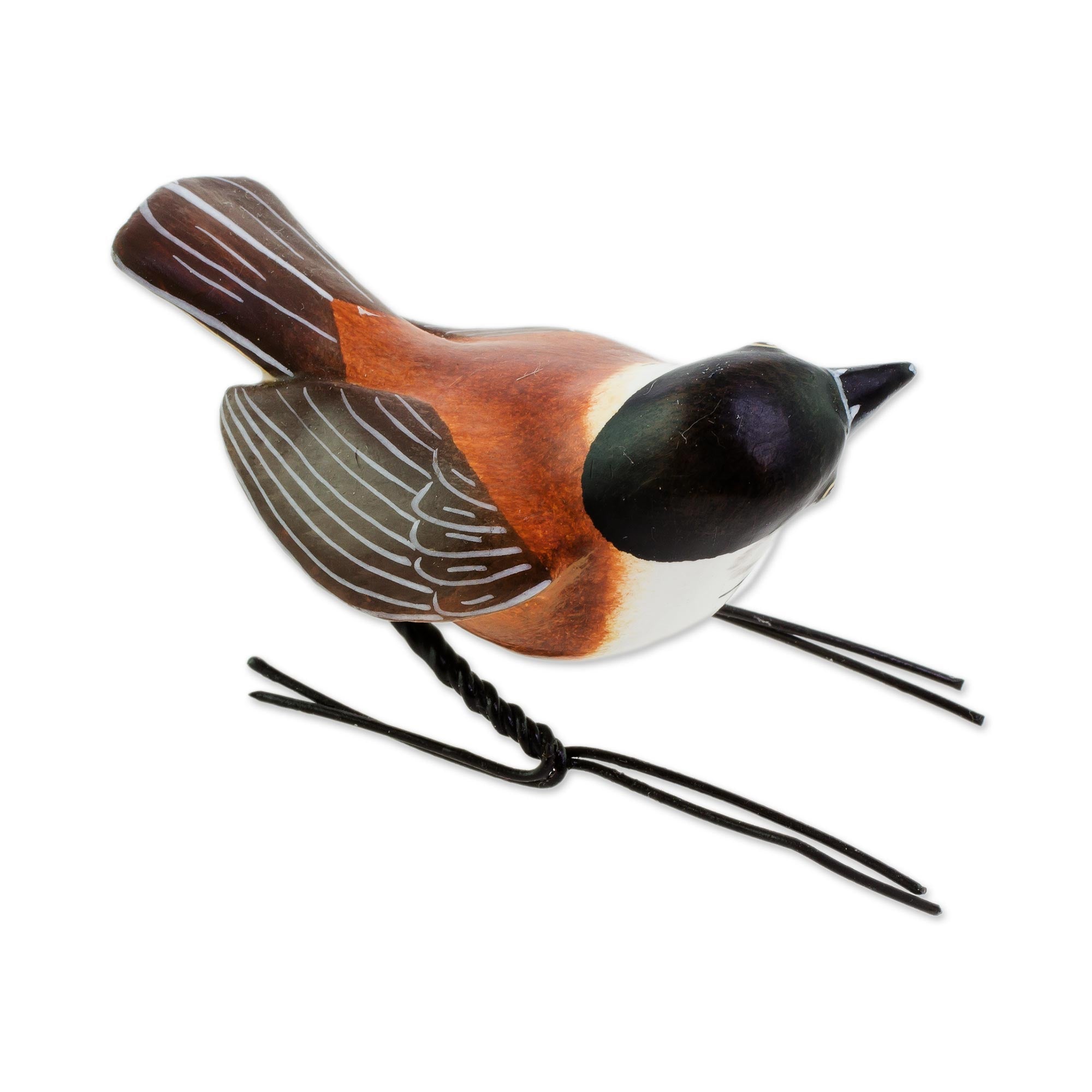 Premium Handcrafted Chestnut-Backed Chickadee Ceramic Bird Figurine