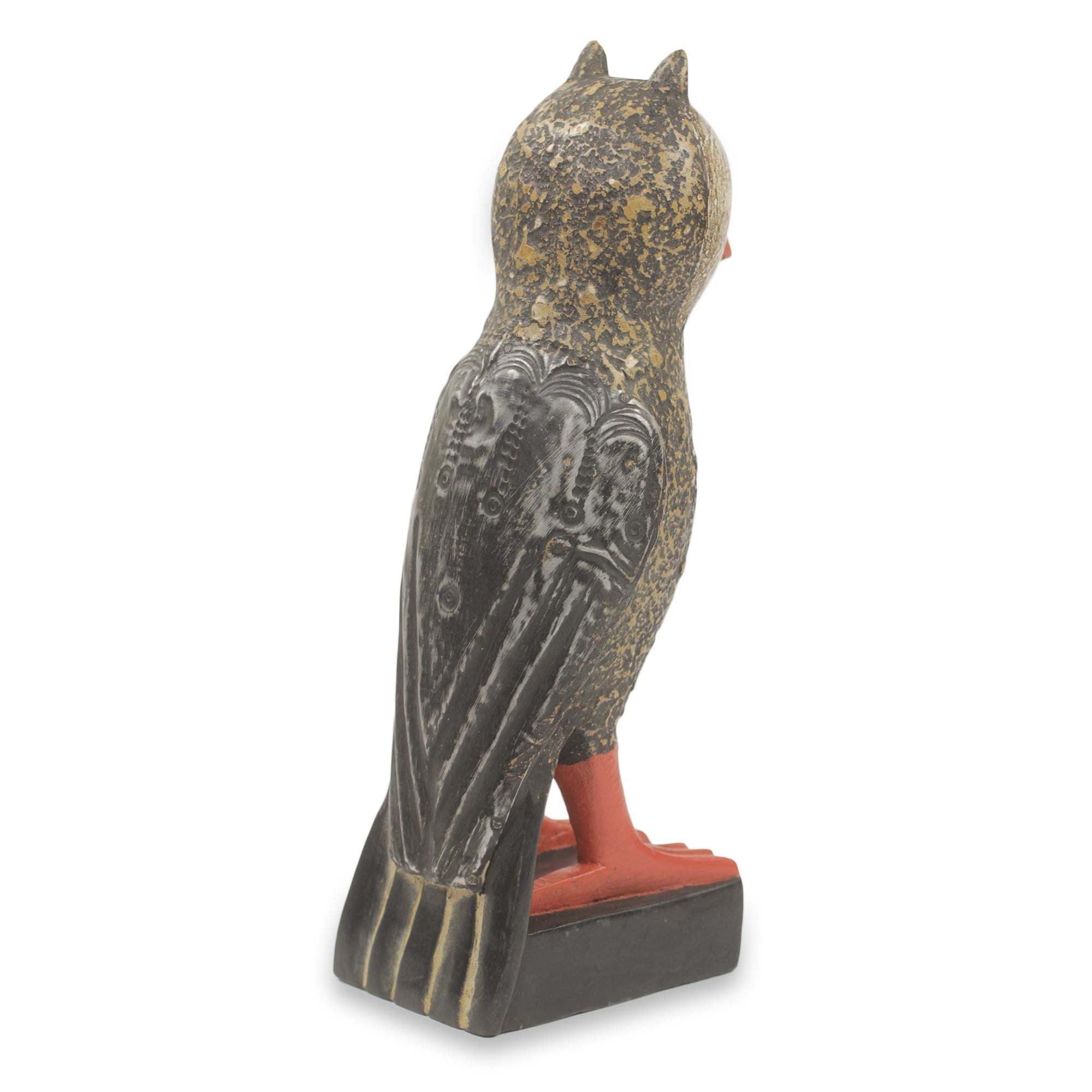 Premium Handcrafted Owl Messenger Sculpture - Rustic African Bird Theme