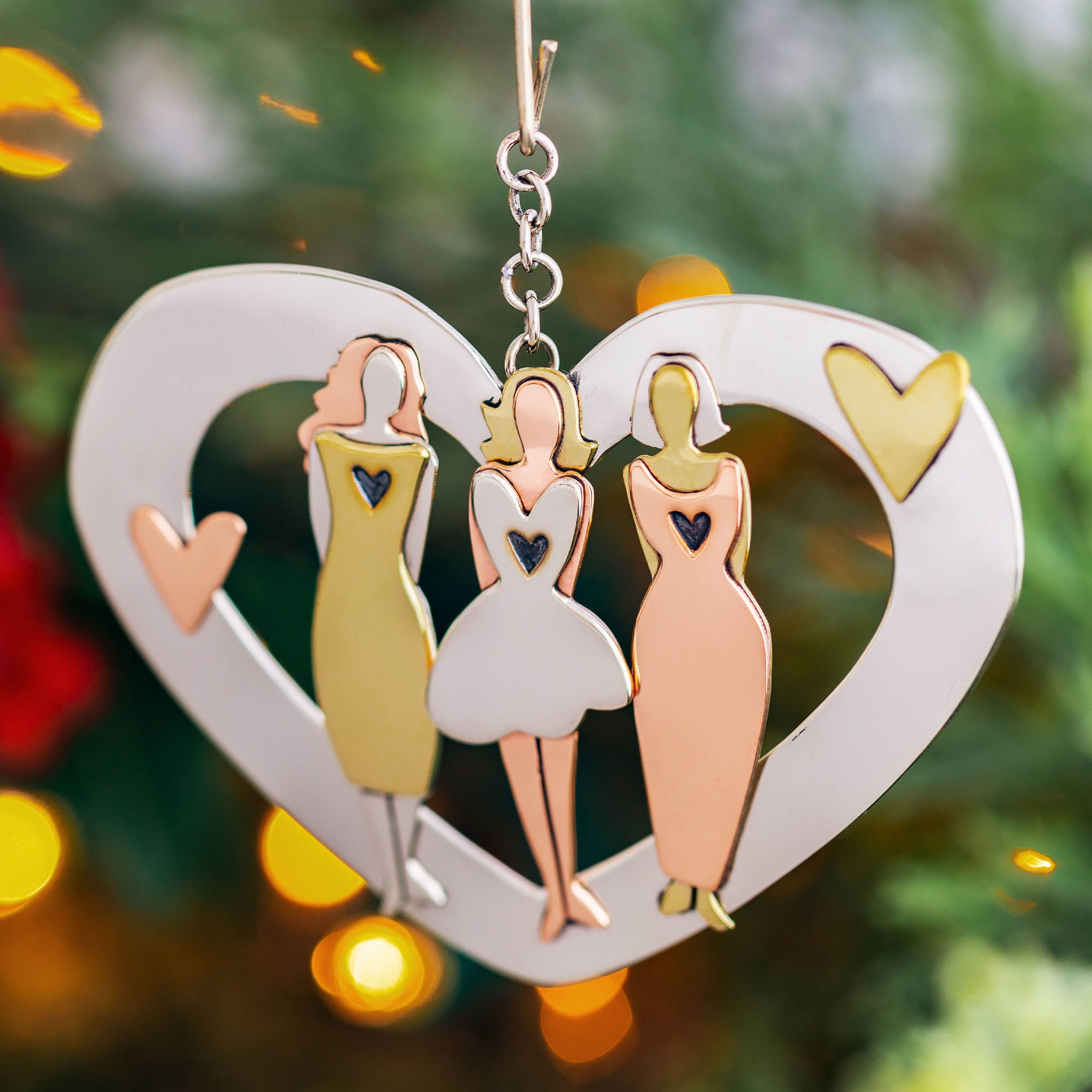 Premium Sisterhood Heart Ornament - Handmade Empowerment Decor