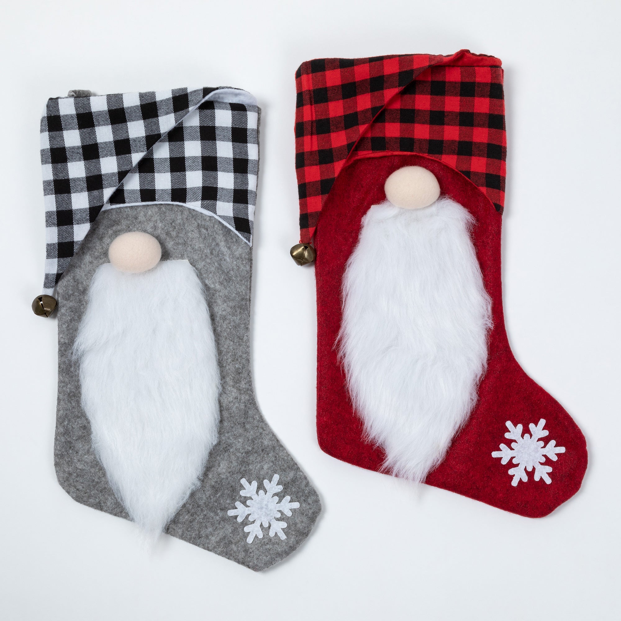 Premium Jingle Bell Gnome Stocking - Festive Holiday Decor