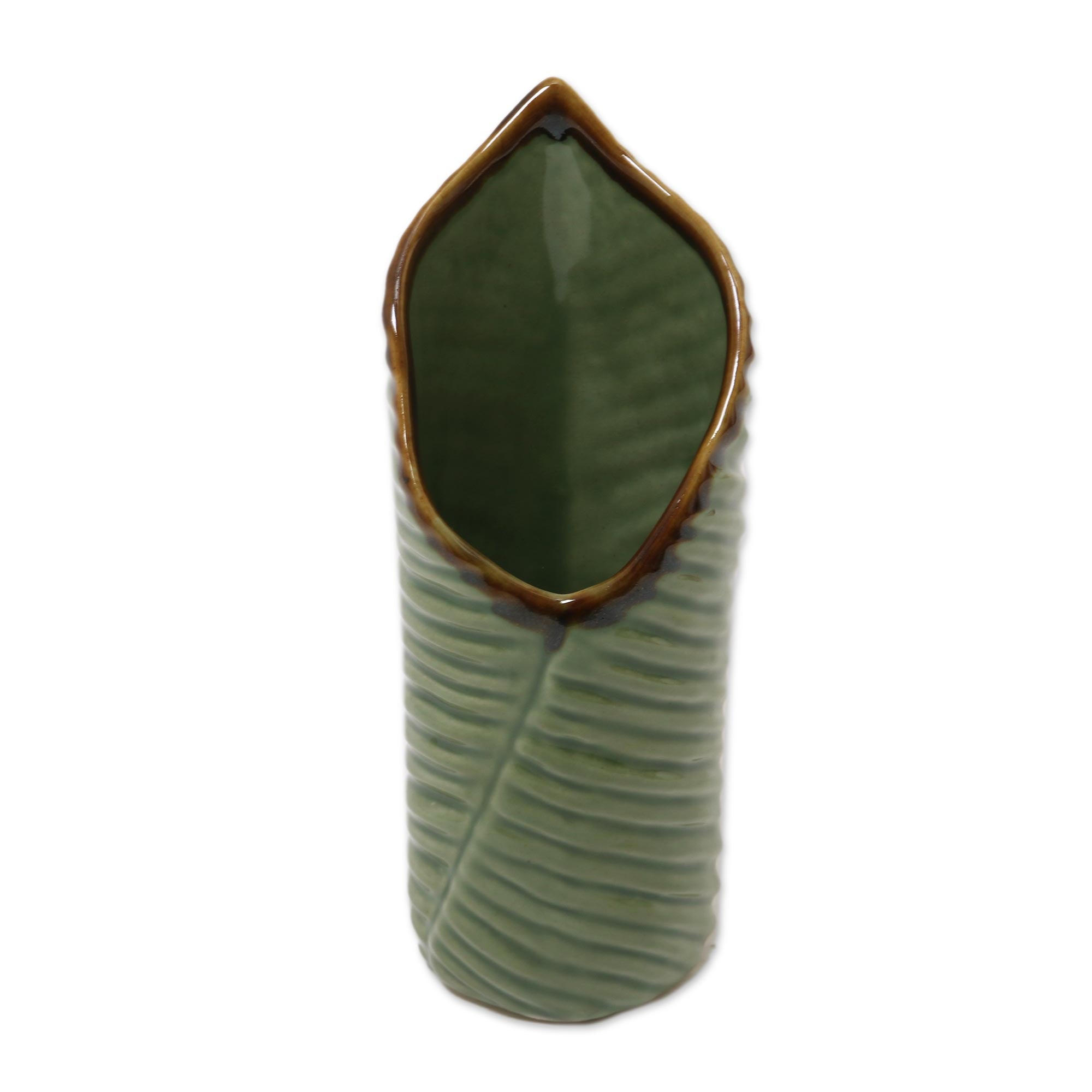 Premium Banana Leaf Ceramic Vase - Handcrafted & Eco-Friendly