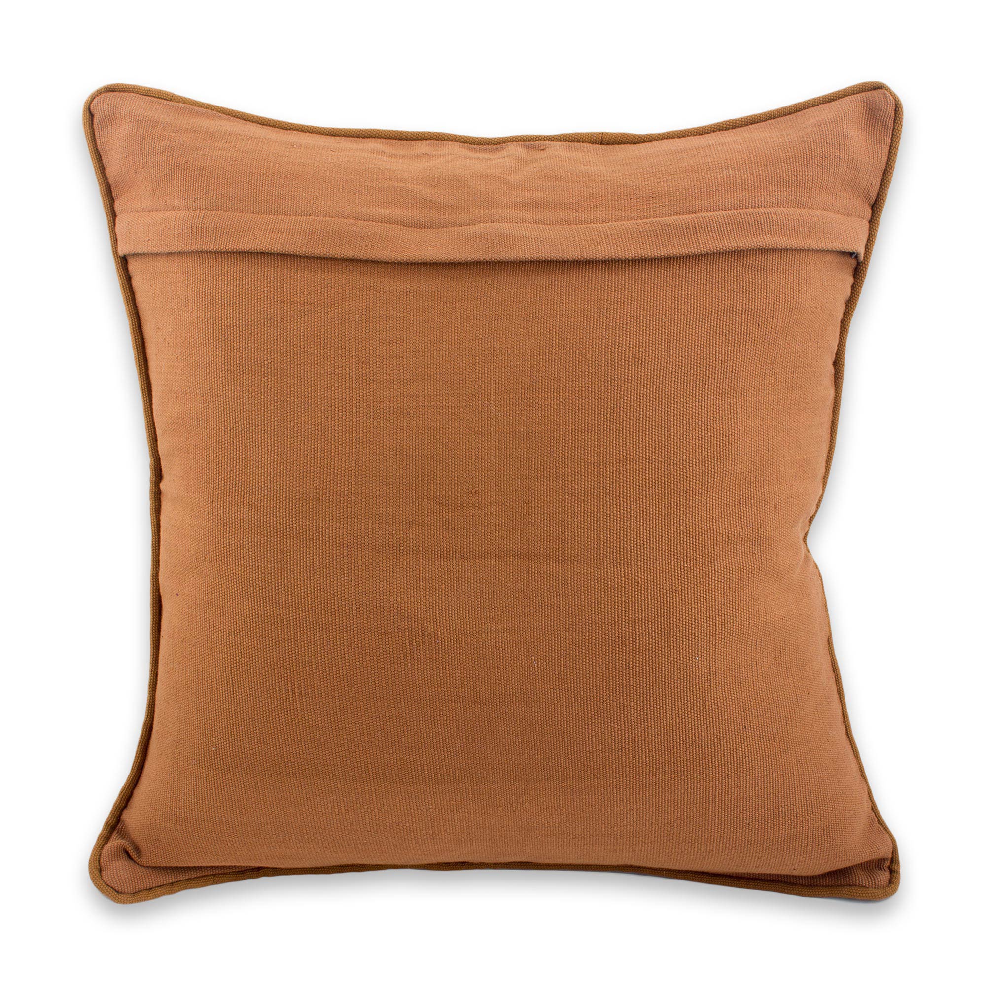 Premium Maya Backstrap Loom Woven Cotton Cushion Cover - Earth Tone Elegance