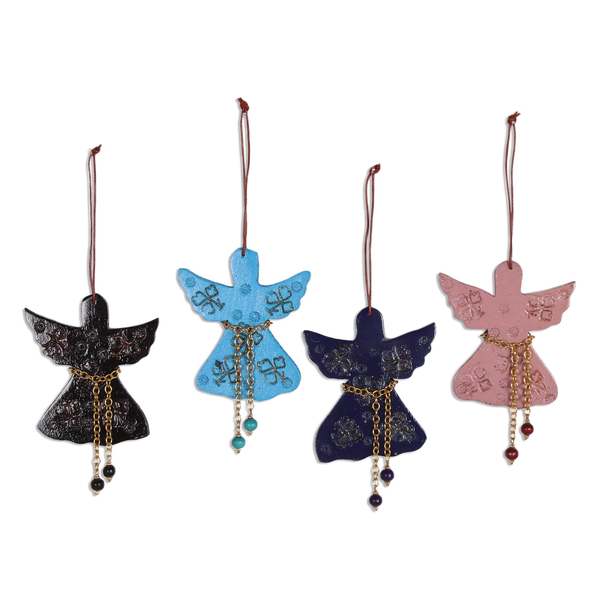 Premium Handcrafted Mango Wood Angel Ornaments Set of 4 – Ultimate Holiday Decor