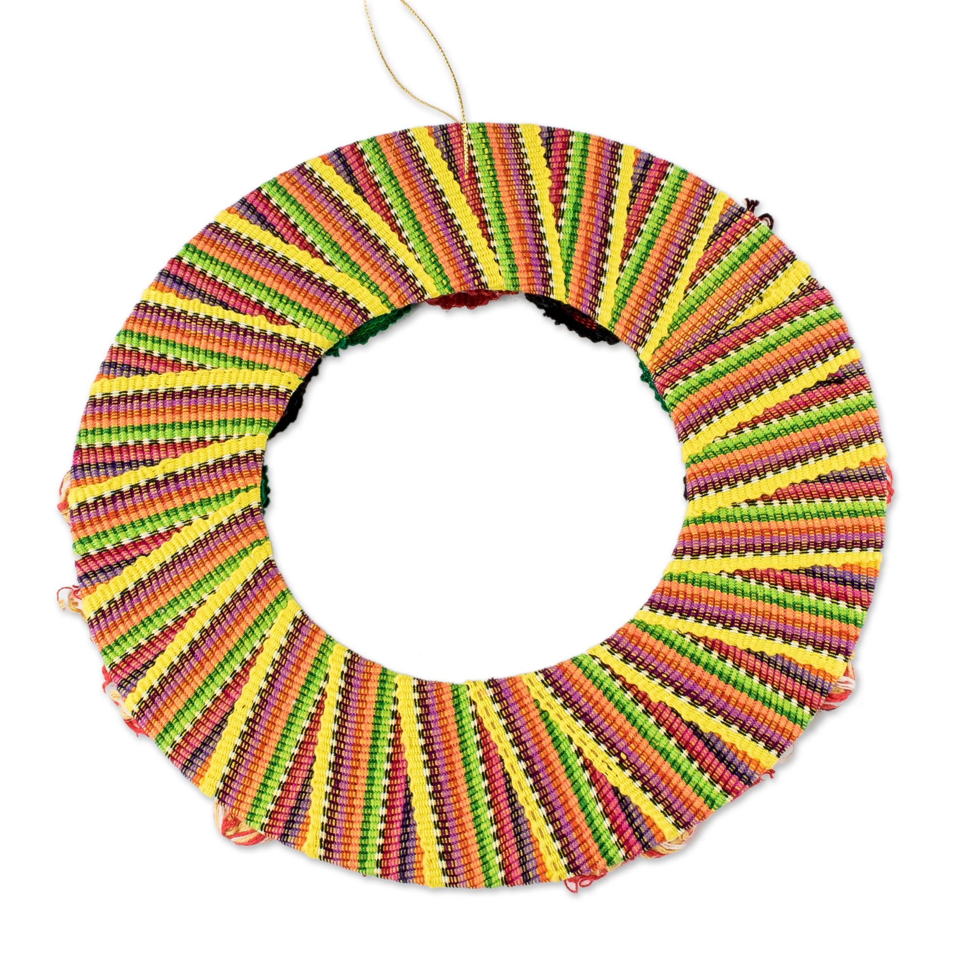Premium Handmade Guatemalan Worry Doll Wreath - Be Happy Always