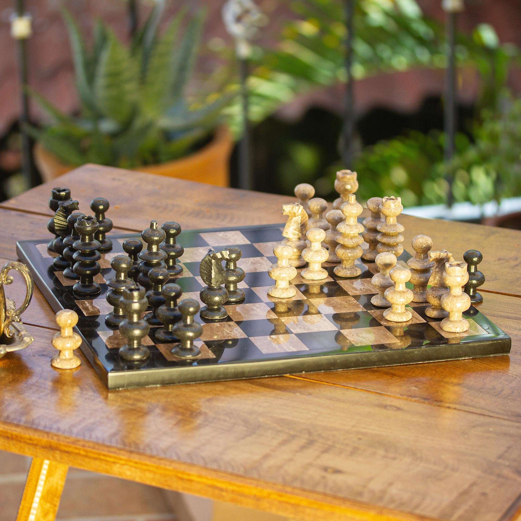 Premium Marble Chess Set - Handcrafted in Mexico | Beige & Black Luxury Design