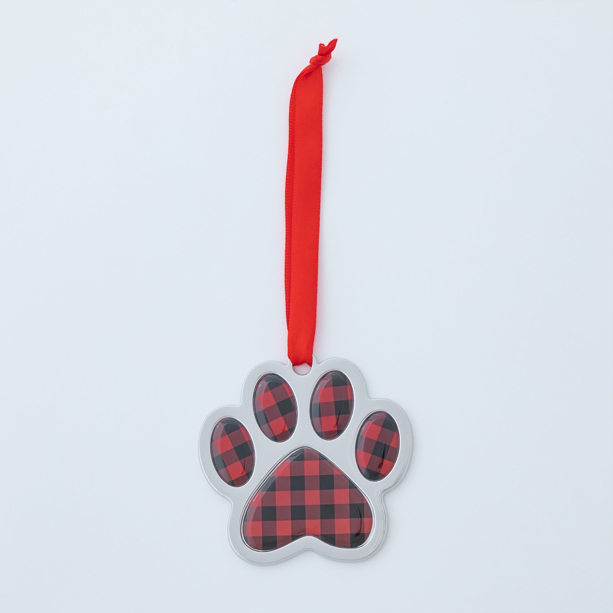 Premium Gingham Paw Print Ornament - Ultimate Holiday Charm