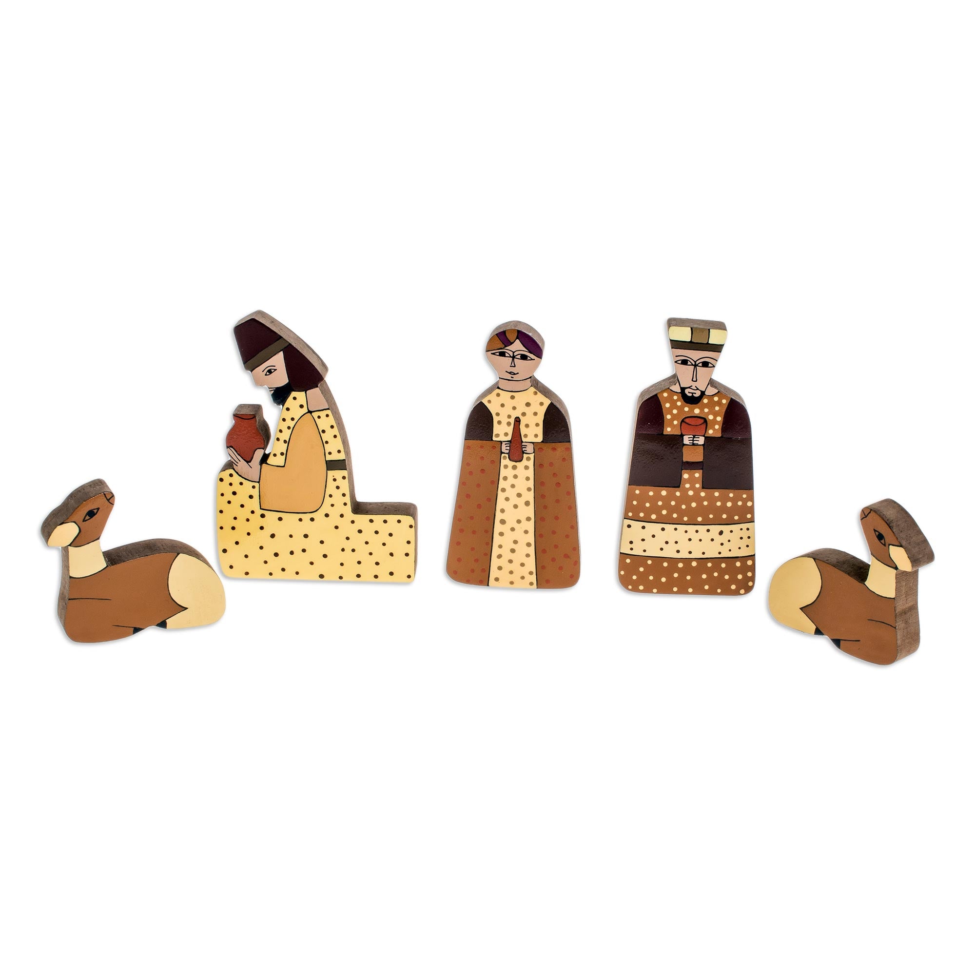 Premium Handcrafted Nativity Scene Set - 11 Piece Christian Christmas Wood Sculpture