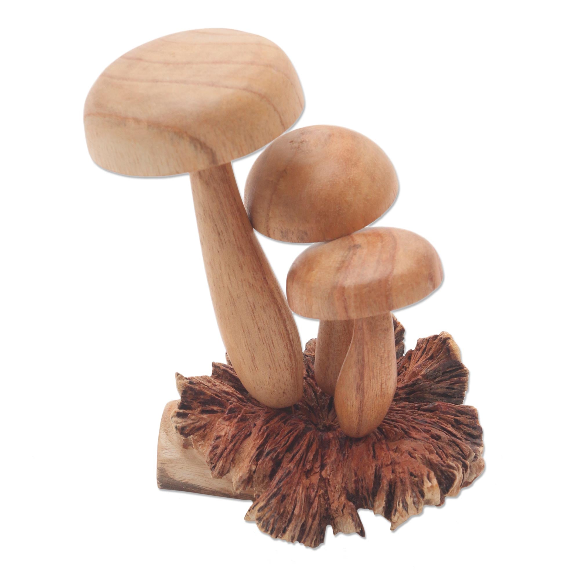 Premium Hand-Carved Wooden Mushroom Sculpture – Unique Forest Art from Bali