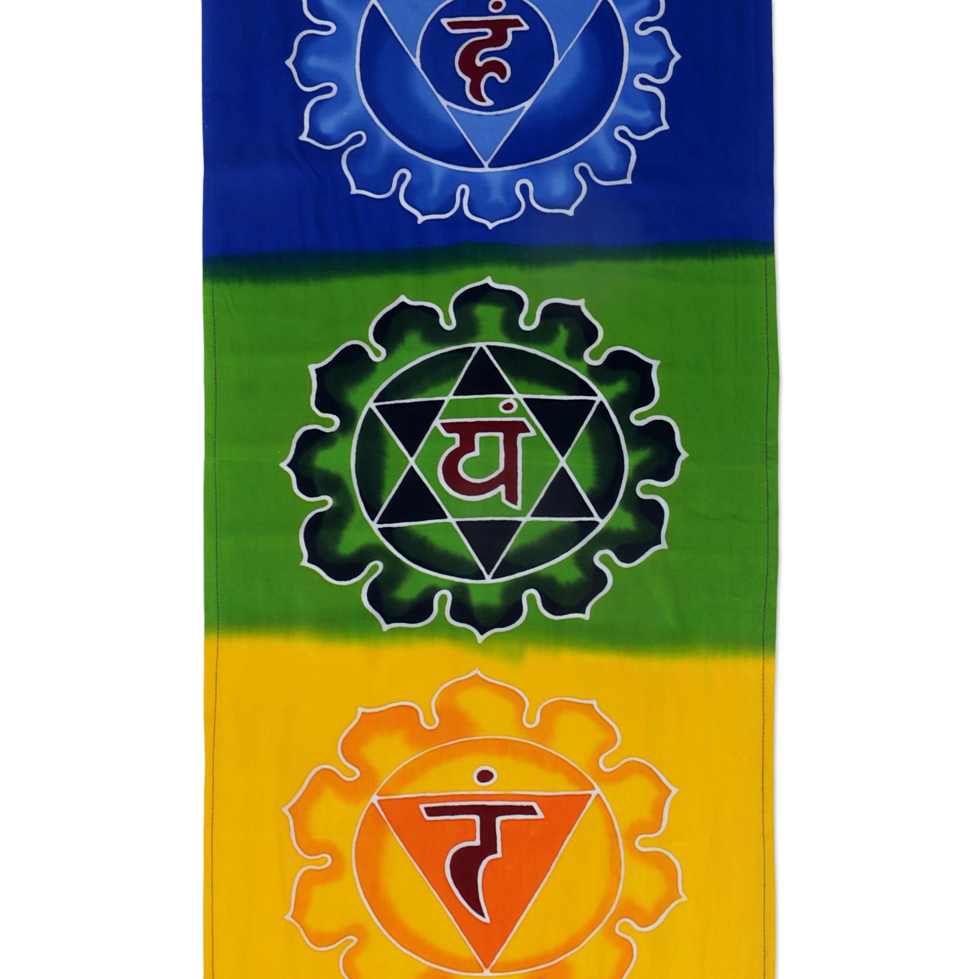 Premium Meditation Chakra Batik Wall Art - Large Handmade Mural