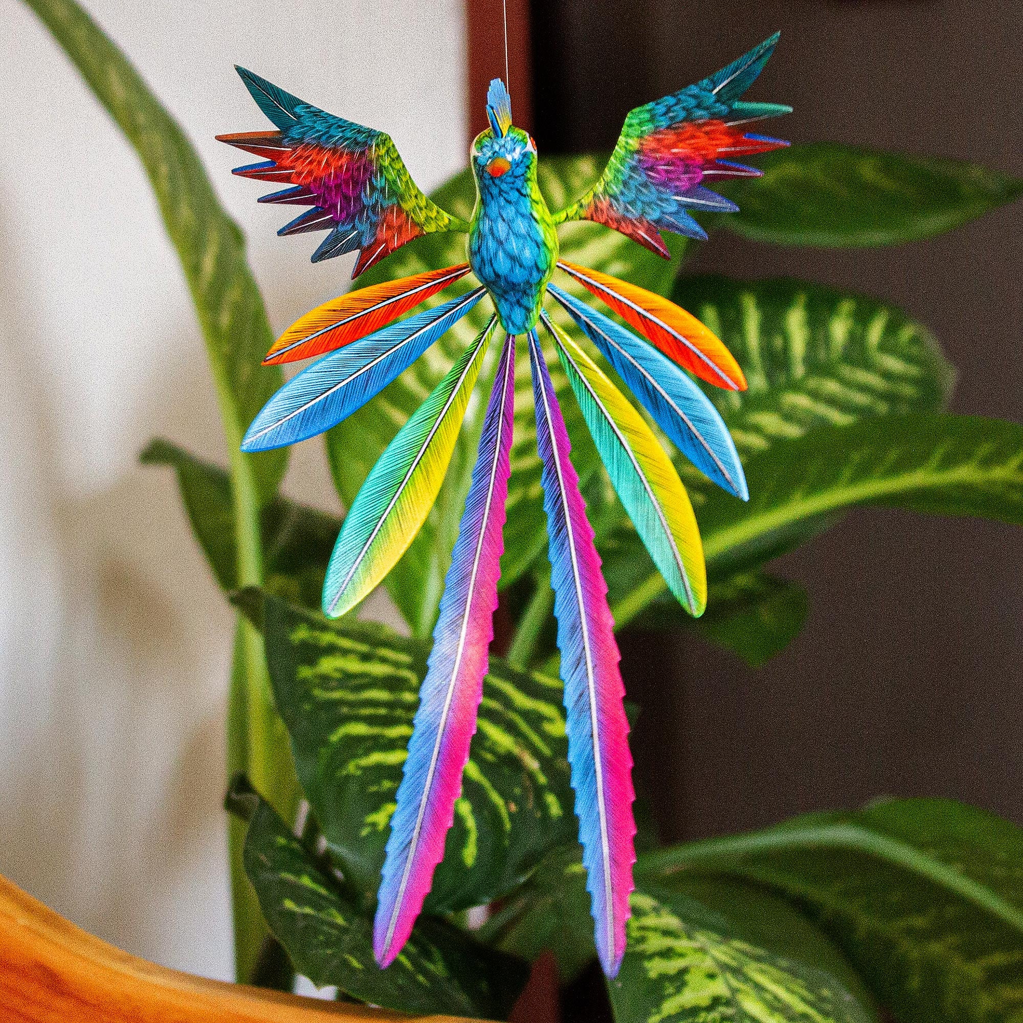 Premium Handcrafted Quetzal Alebrije Sculpture - Psychedelic Wood Art