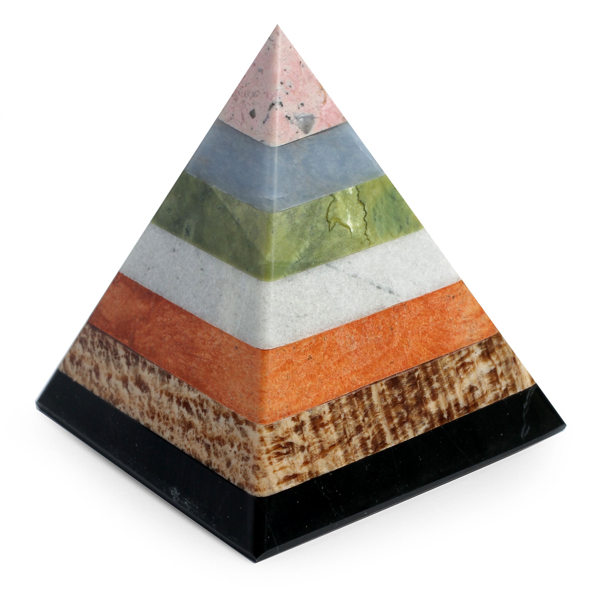Premium Andean Gemstone Pyramid Sculpture - Handcrafted Energy Enhancer