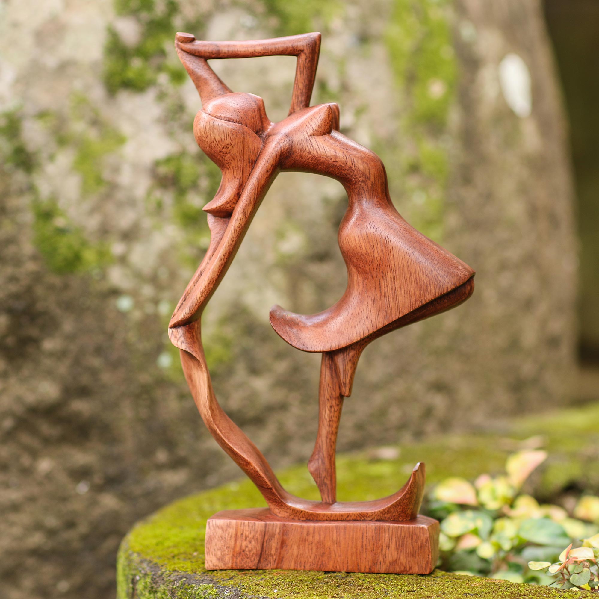 Premium Hand-Carved Dancing Woman Wood Statue - Ultimate Artisan Craft