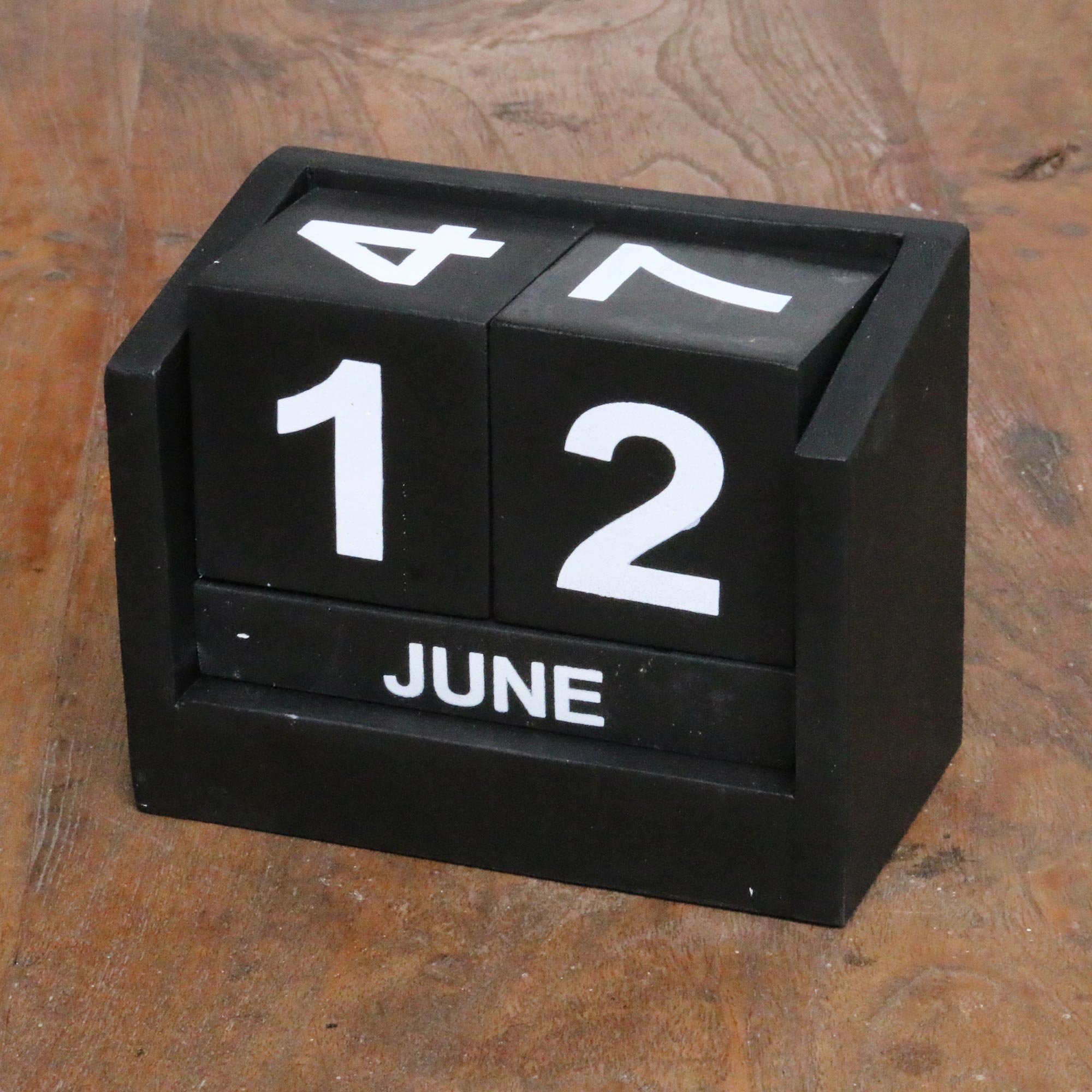 Premium Black Wood Perpetual Calendar - Ultimate Date Tracker from Bali