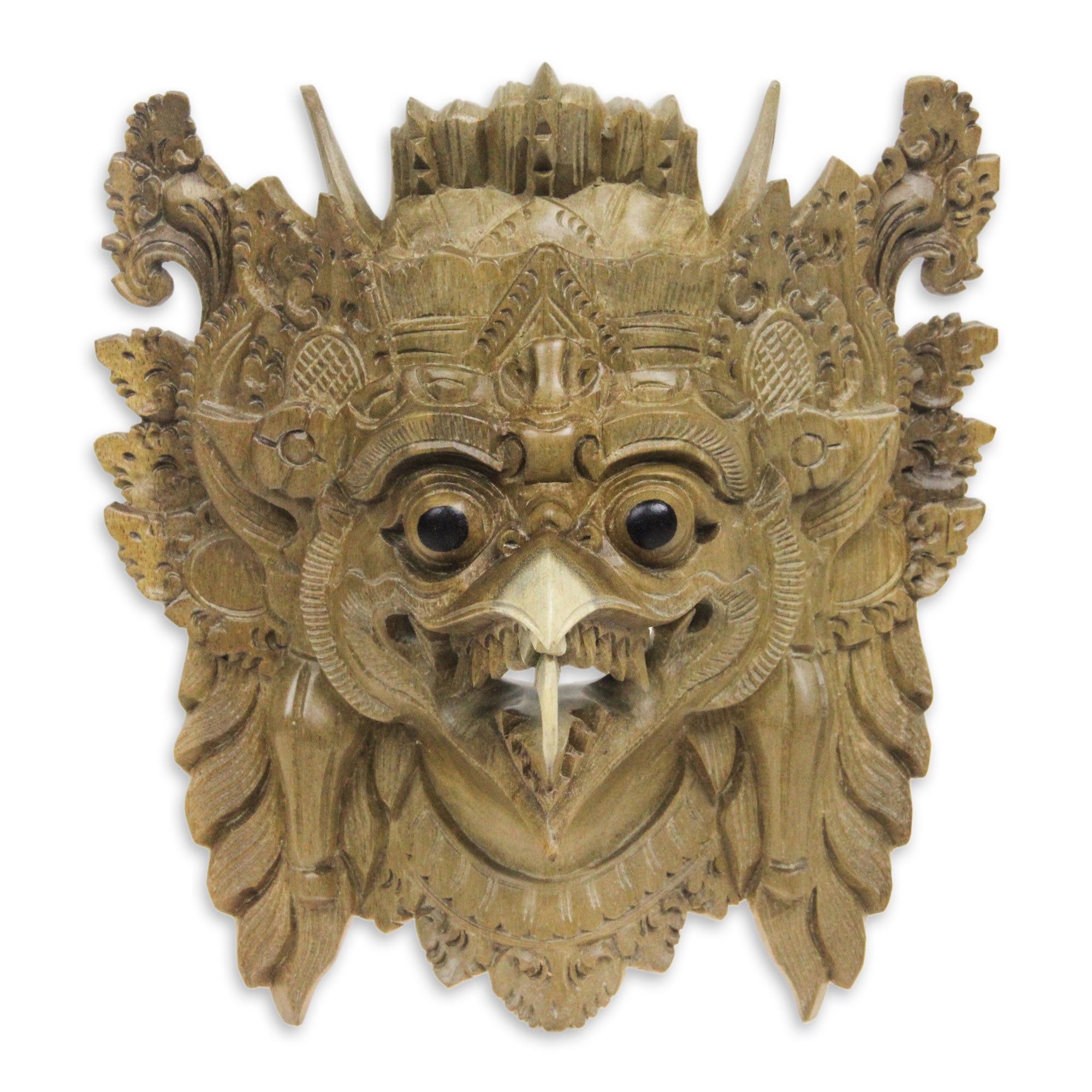 Premium Garuda Eagle Mask - Handcrafted Balinese Wall Art