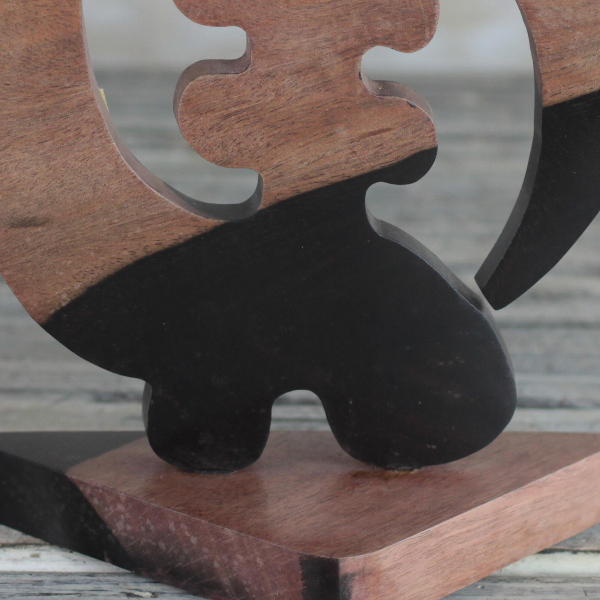 Premium Gye Nyame Ebony Wood Sculpture - Handcrafted Adinkra Statuette from Ghana