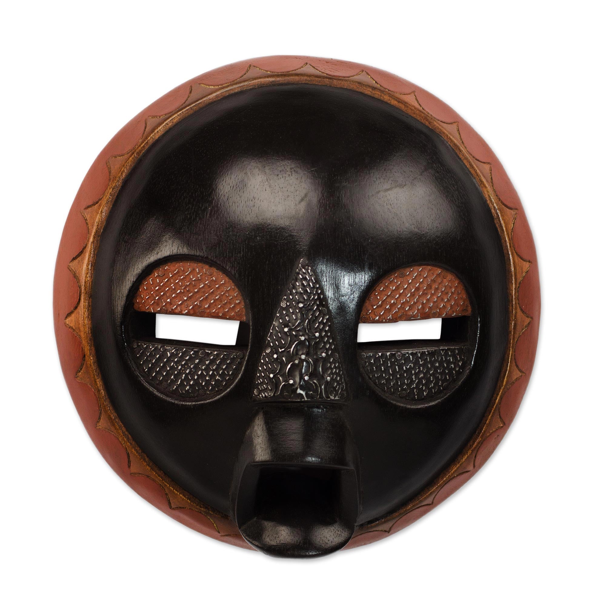Premium Handcrafted Lolonyo African Wall Mask - Black Sese Wood Art from Ghana