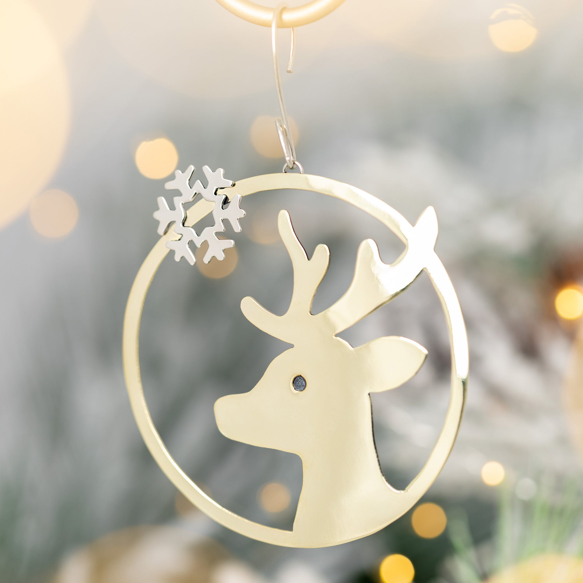 Premium Mixed Metal Deer Ornament - Handcrafted Christmas Charm
