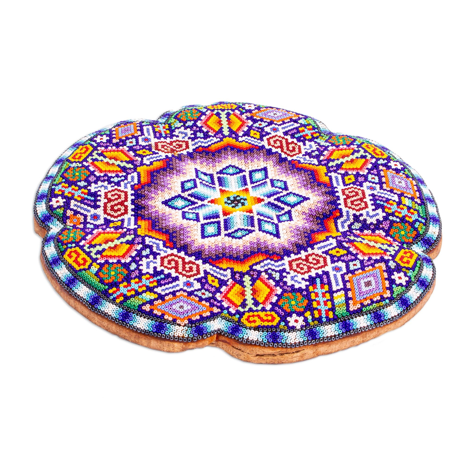 Premium Huichol Beadwork Nierika Painting - Mexican Folk Art Handmade Rabbit Design