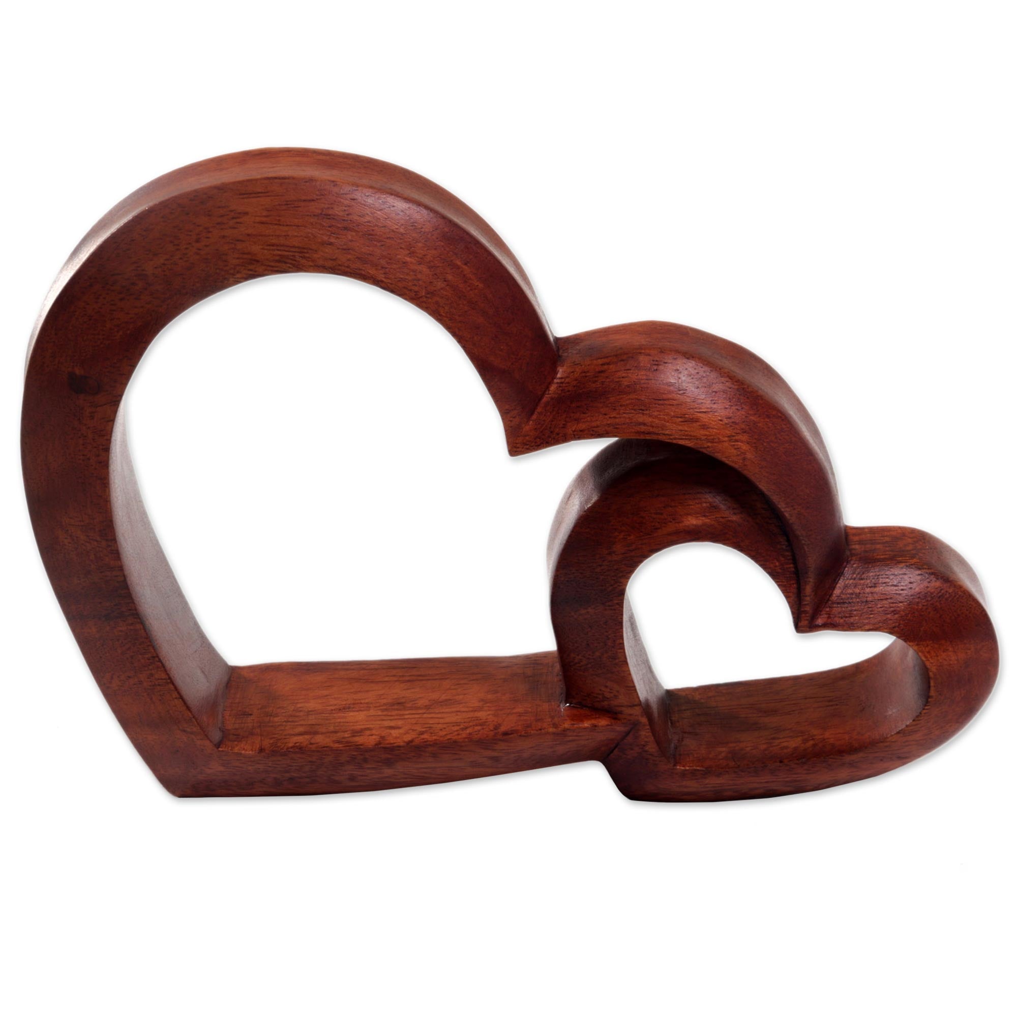 Premium Warm Hearts Wood Sculpture - Handcrafted Love Expression