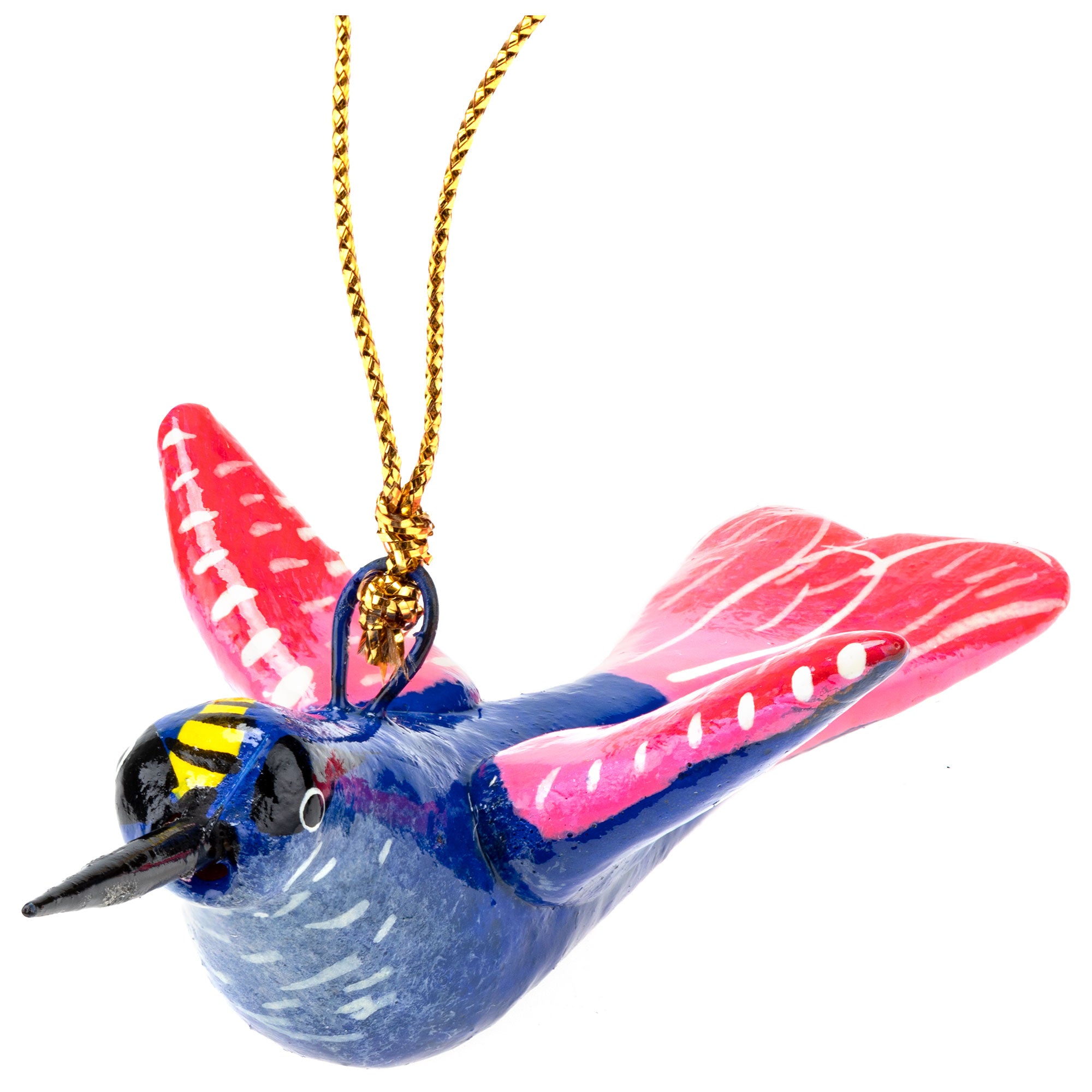 Premium Hand-Painted Hummingbird Ornament - Rainbow Colors