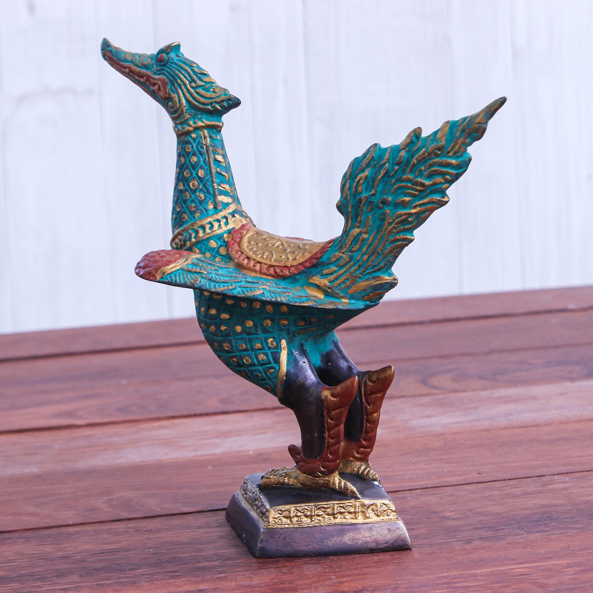 Premium Handmade Brass Thai Swan Sculpture – Elegant Home Décor