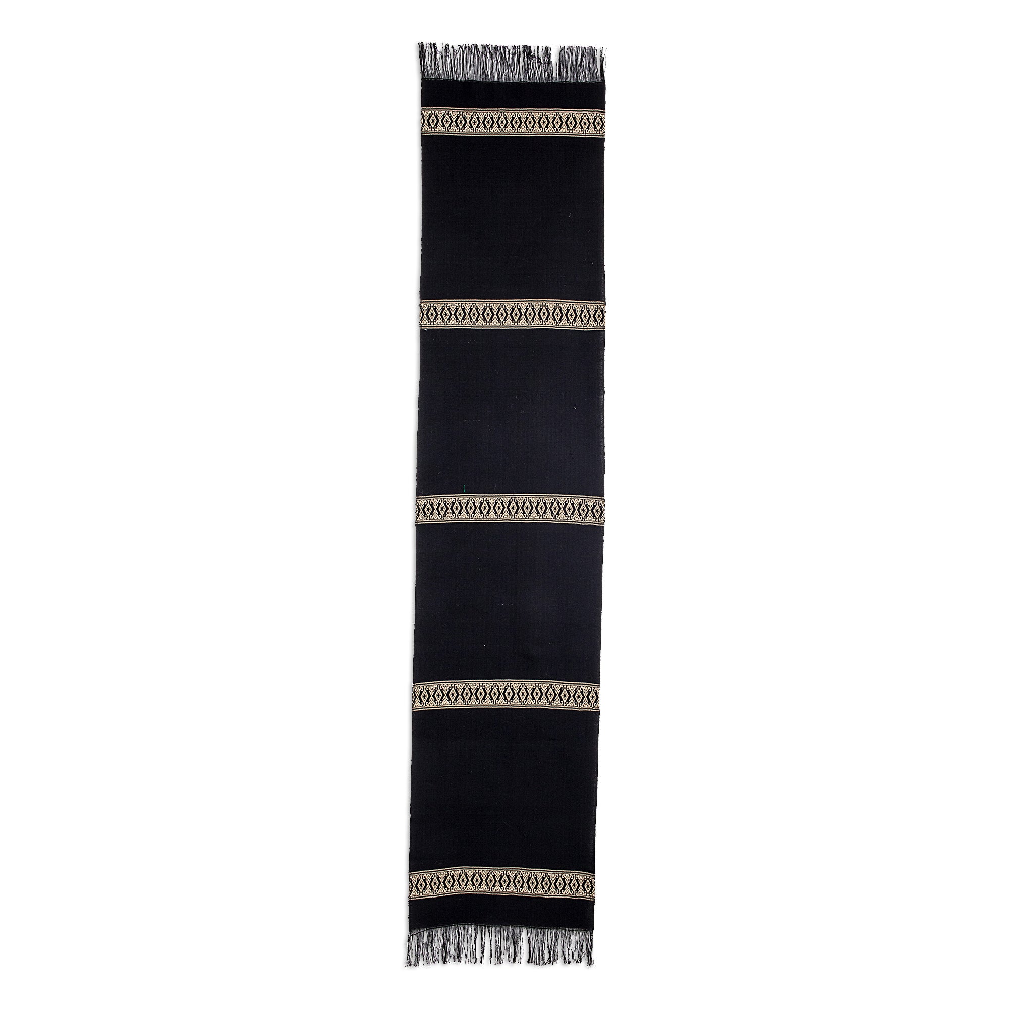 Premium Handwoven Beige Moon Cotton Table Runner - Artisan Crafted in Guatemala