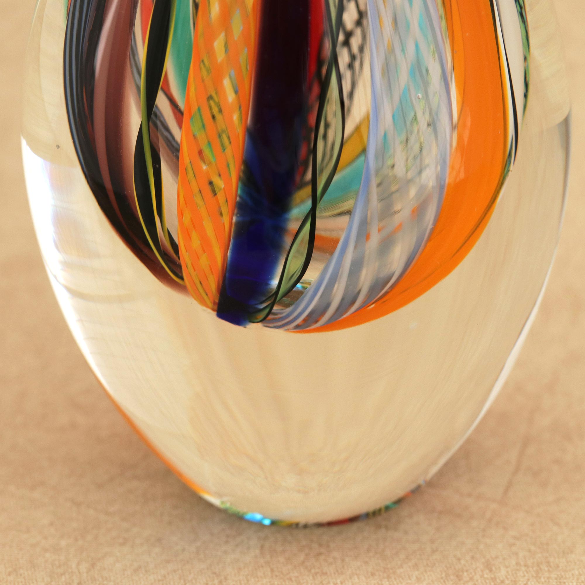 Premium Murano-Style Art Glass Vase - Color Cascade (11 Inch)
