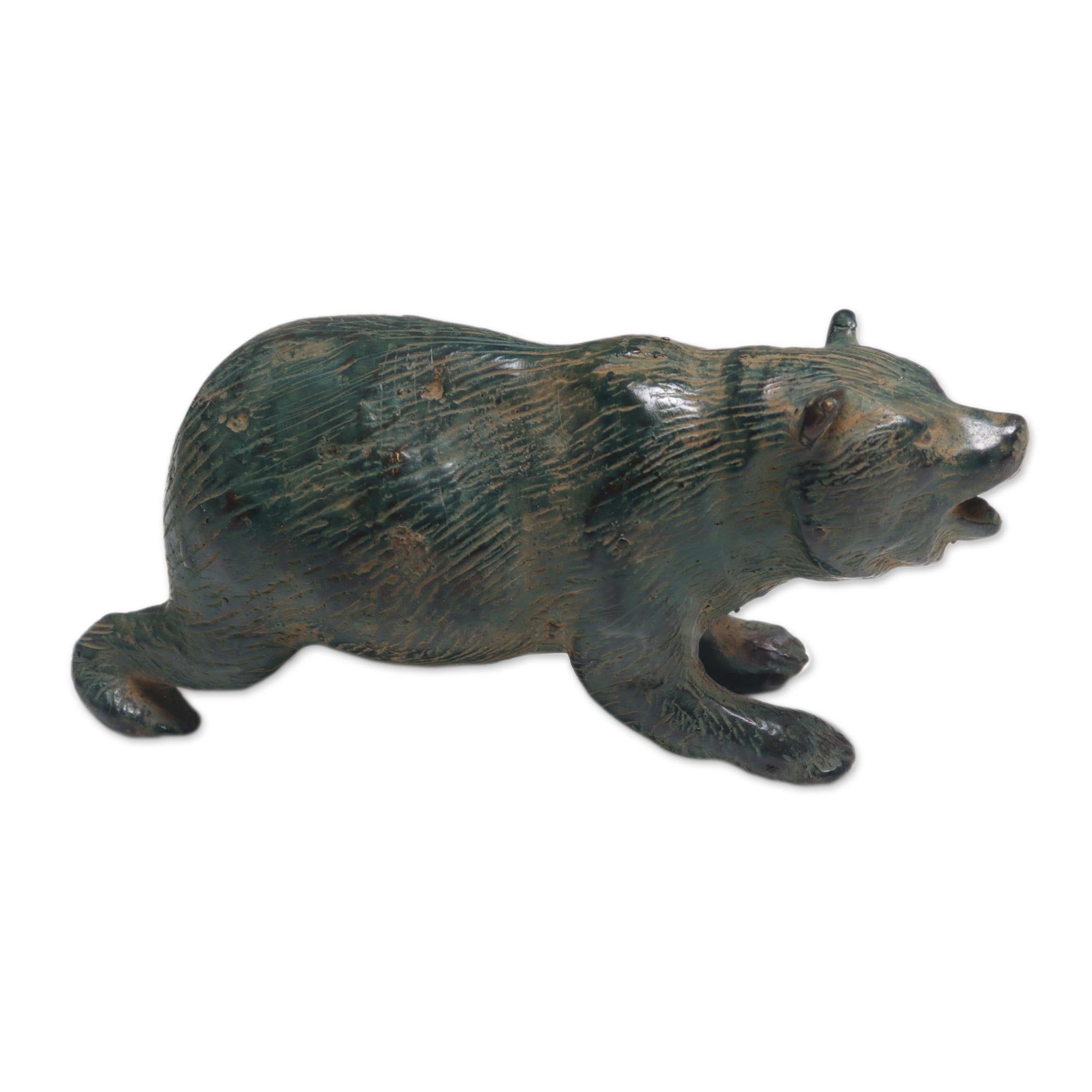 Premium Brave Bear Bronze Statue - Handcrafted Artisan Masterpiece